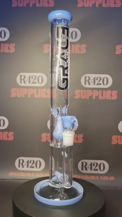 Grace Glass - Blue Barrel Bong H:41cm - 5mm Thick