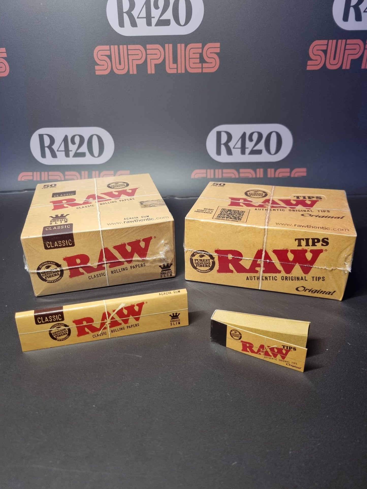 RAW Classic Rolling Papers and tips in full boxes
