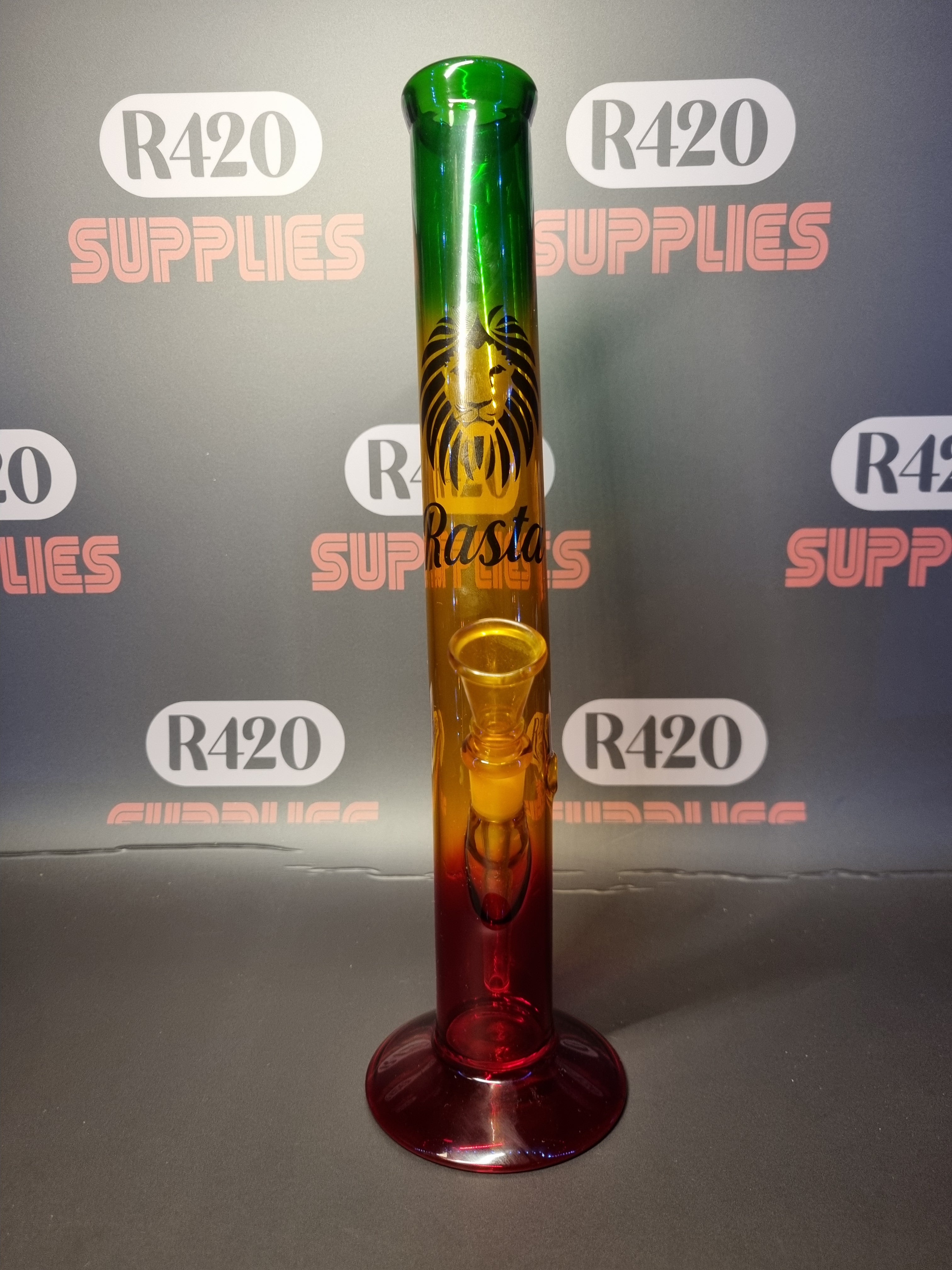 Rasta Glass Bong - H: 33cm