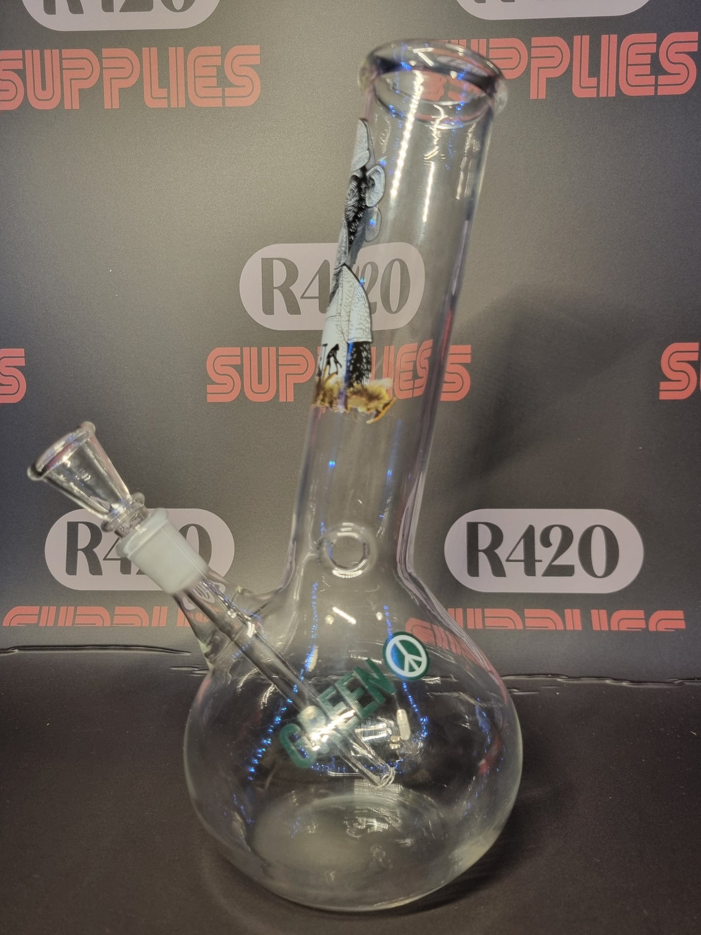 Greenline Aap Glazen Bong - H: 25cm 
