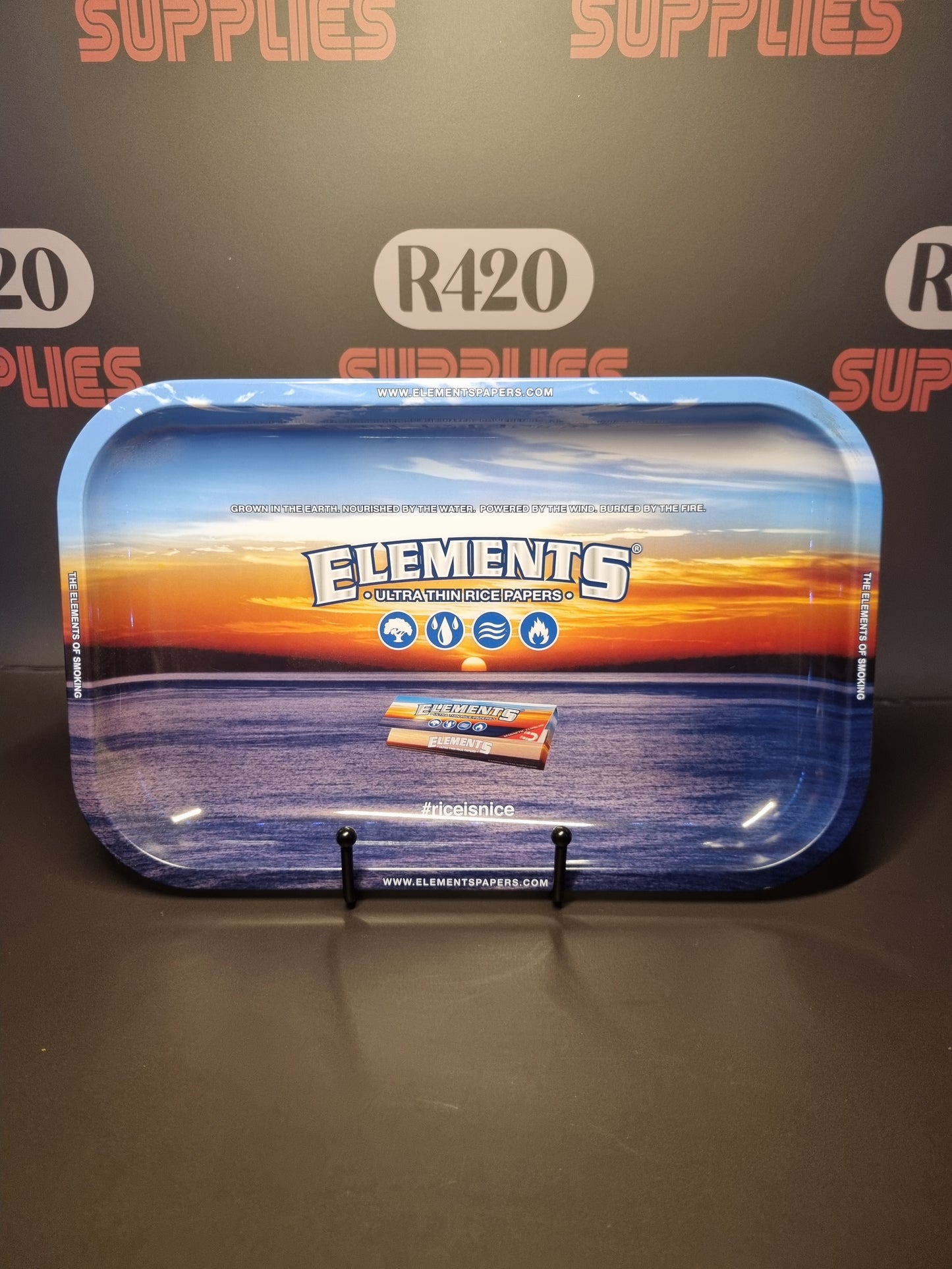 Elements Metal Rolling Tray - Blue - Small