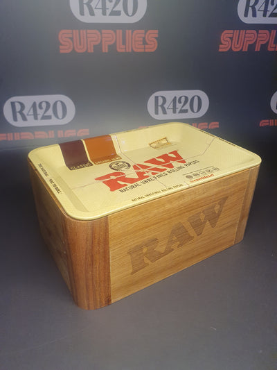 RAW Wooden Stash Box with Tray Lid - Mini