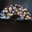 Holographic Reflective Clack Fan – 33cm | Premium Bamboo Rave Fan for Festivals & Parties
