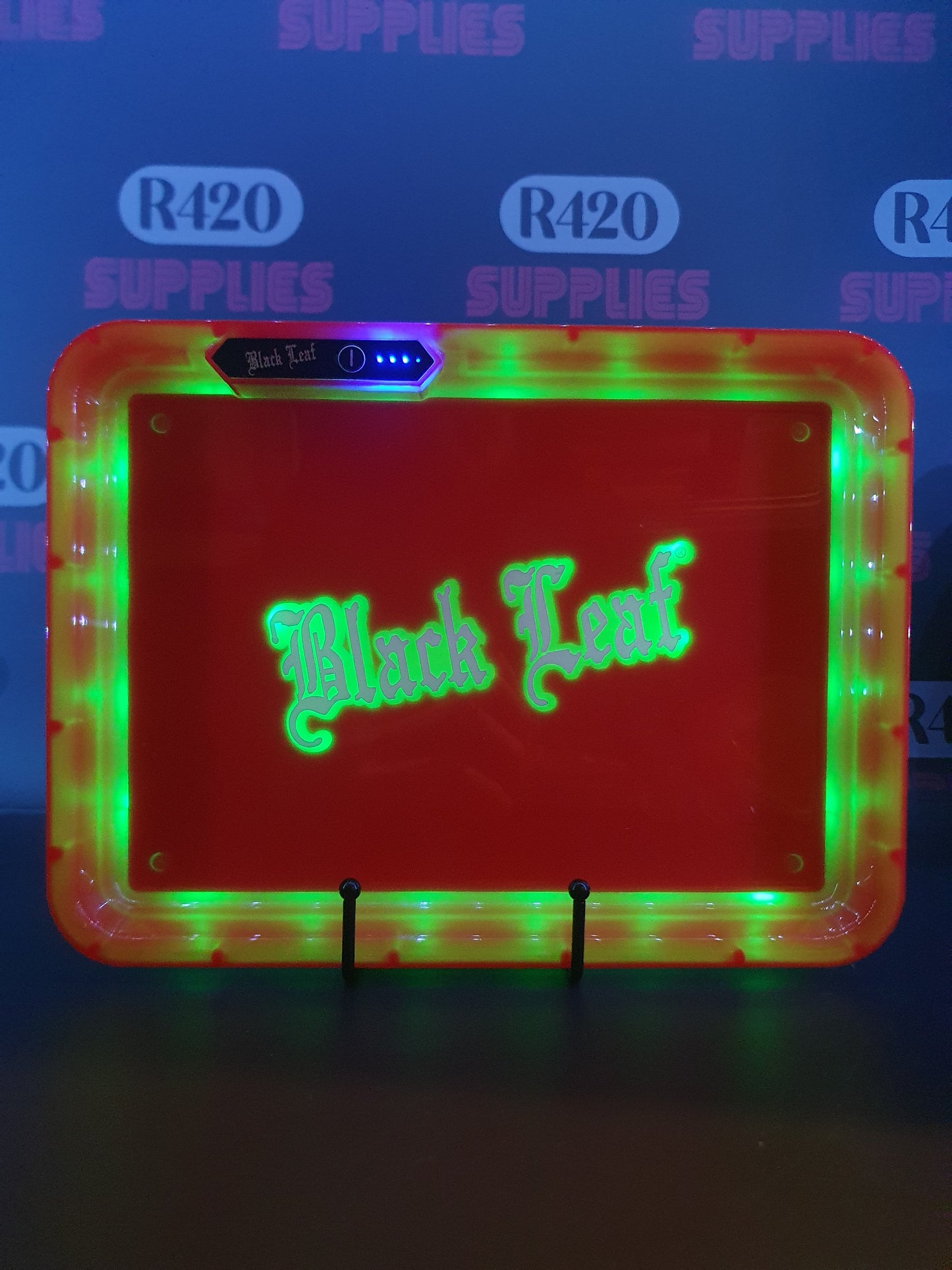 Black Leaf Glow Tray - Red