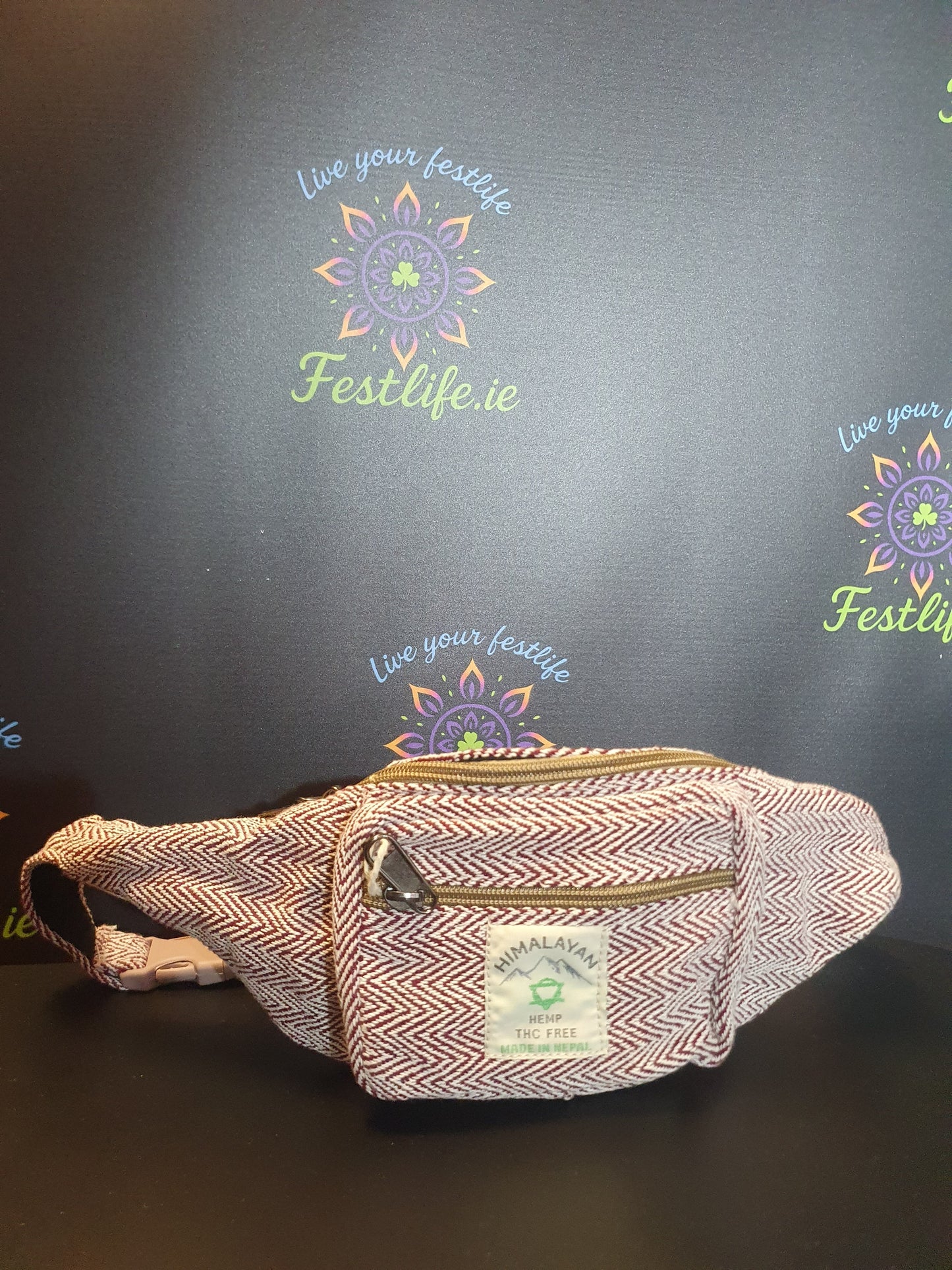 Handmade Hemp Bum Bag - Wine
