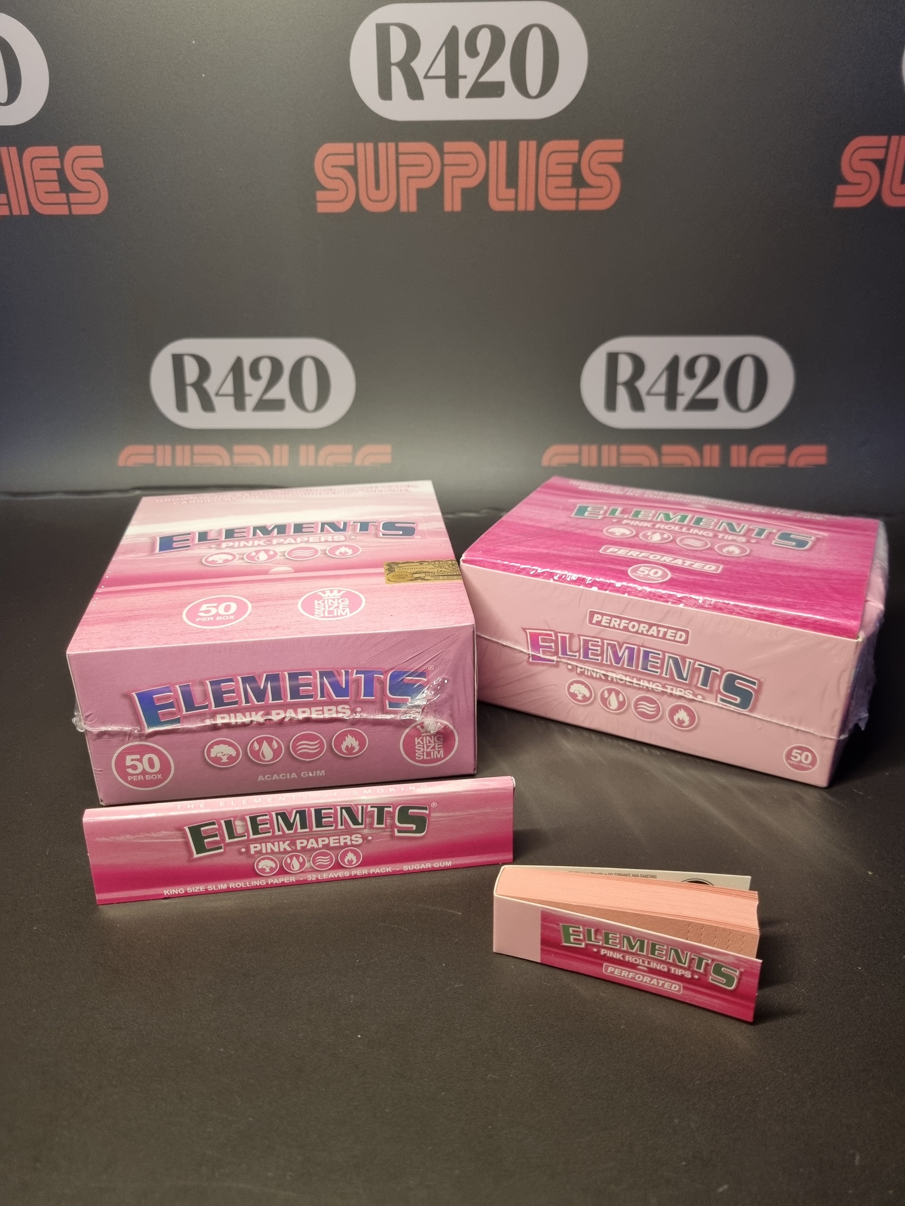 Combo Element Elements Pink Ultra Thin Kingsize Combo – R420 Supplies