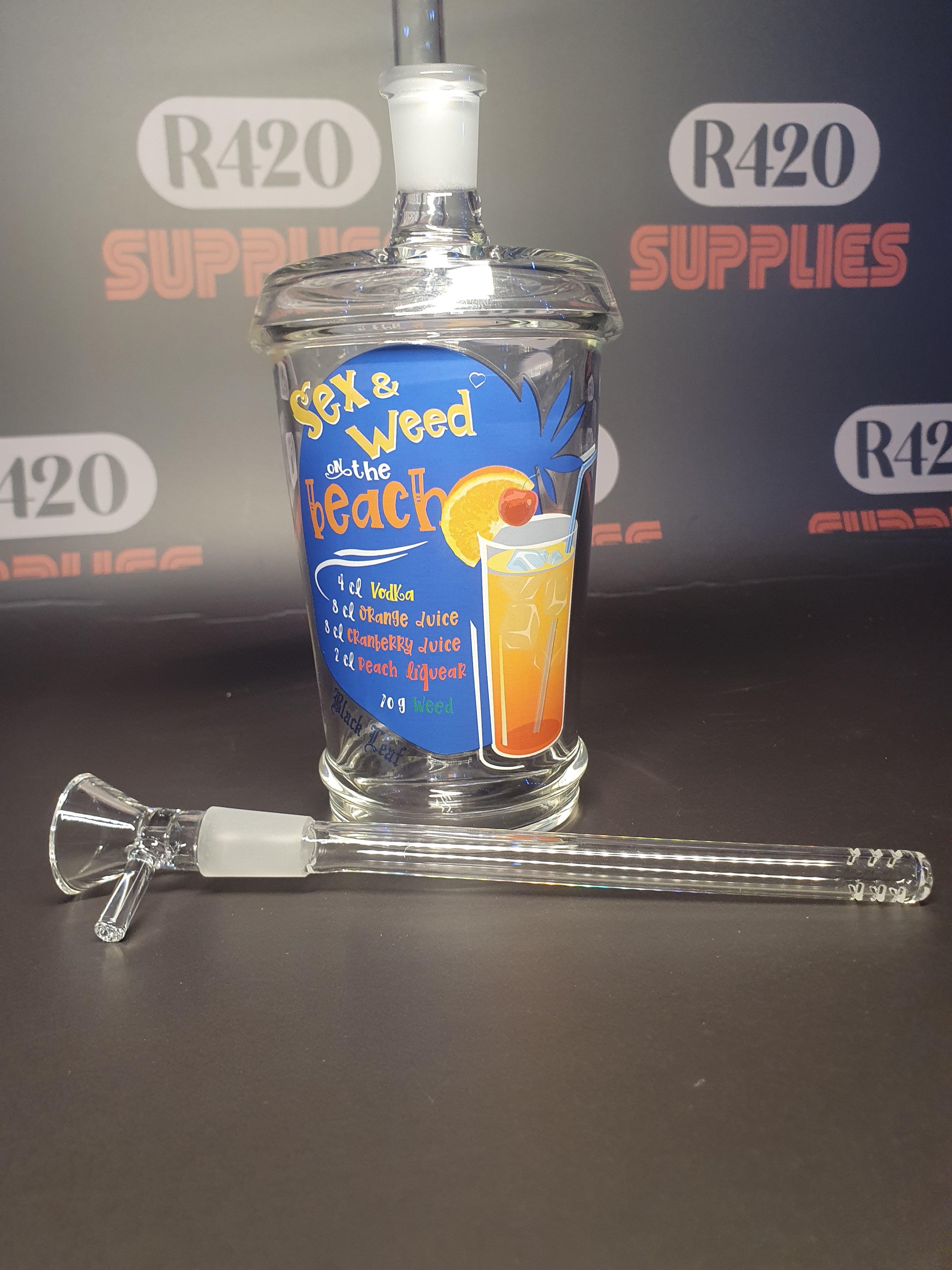 Black Leaf - "Sex & Weed on the Beach" Bottle Bong  - H240mm