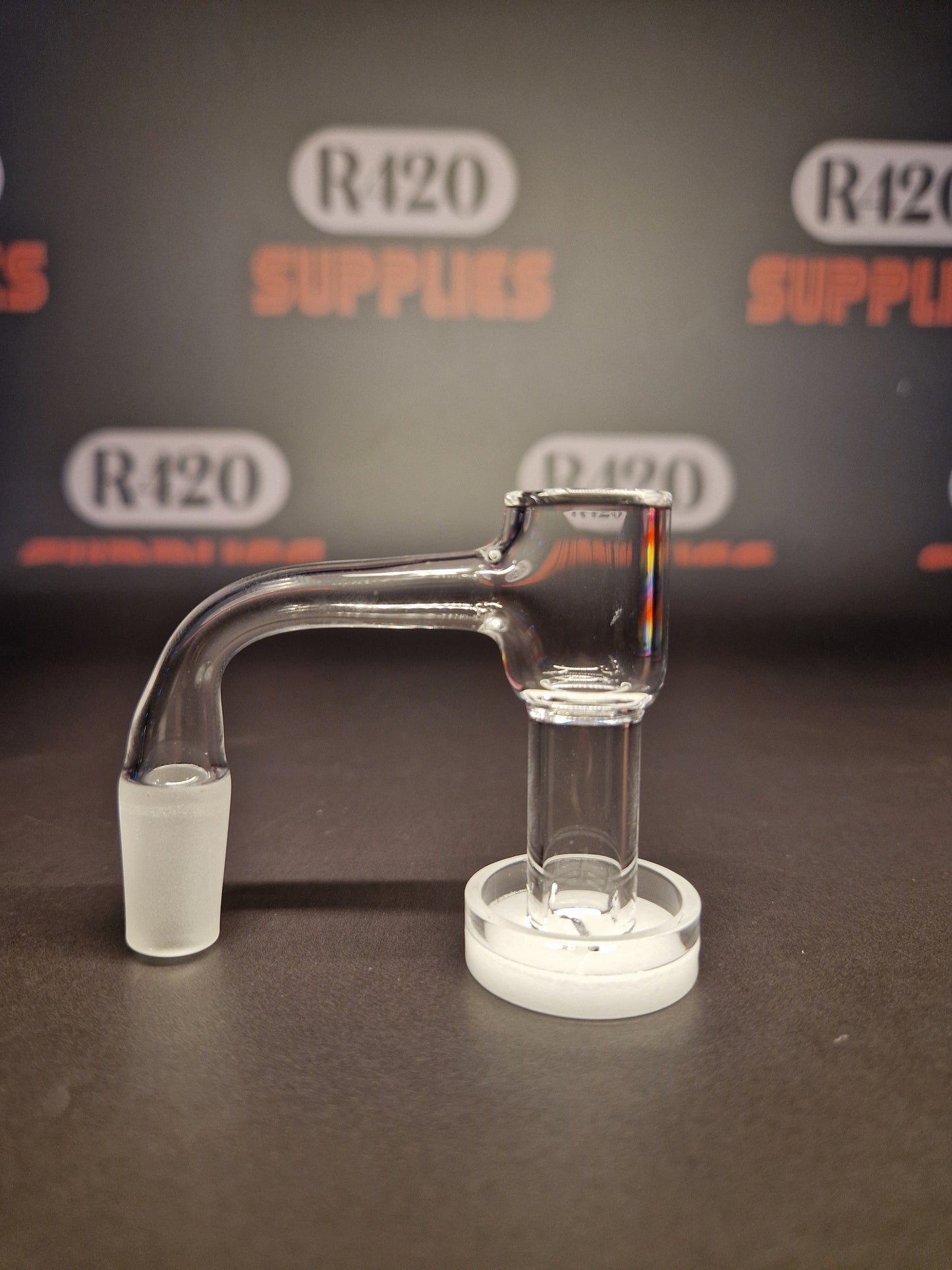 Quartz Slurper- 14mm / 90° Male Fitting - White Bottom