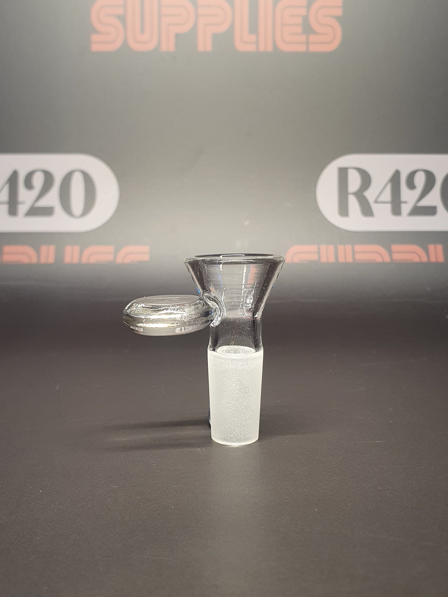 Glass Bowl - 14mm Male - Funnel Type with Coloured Pull Handle