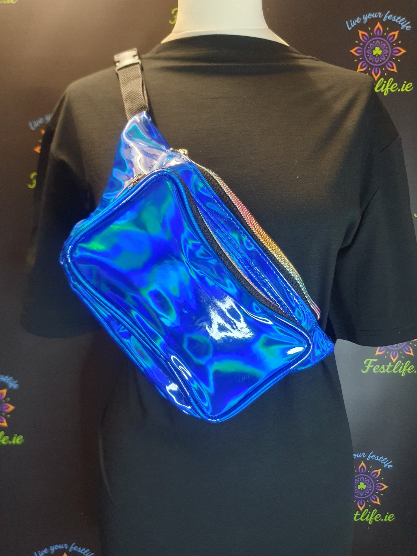 Holografische Festival Heuptas – 3 Kleuren (Zilver, Blauw, Roségoud)