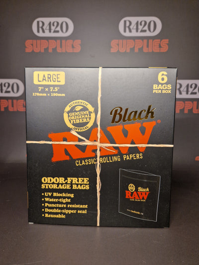 RAW® SACK - BLACK - LARGE 6PCS
