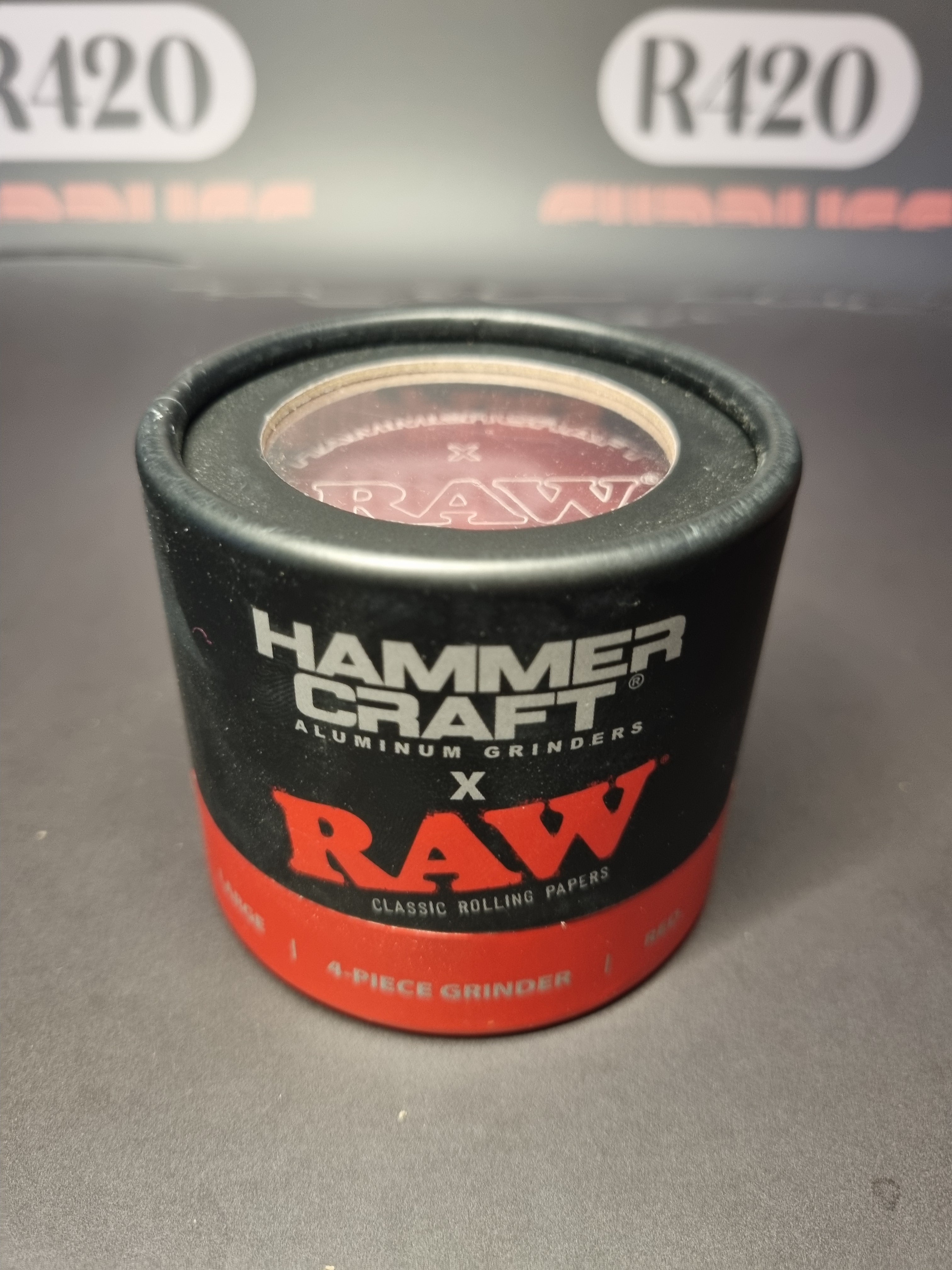 Hammercraft x RAW Aluminium  Grinder - 4 Piece  - Large 61mm - Red