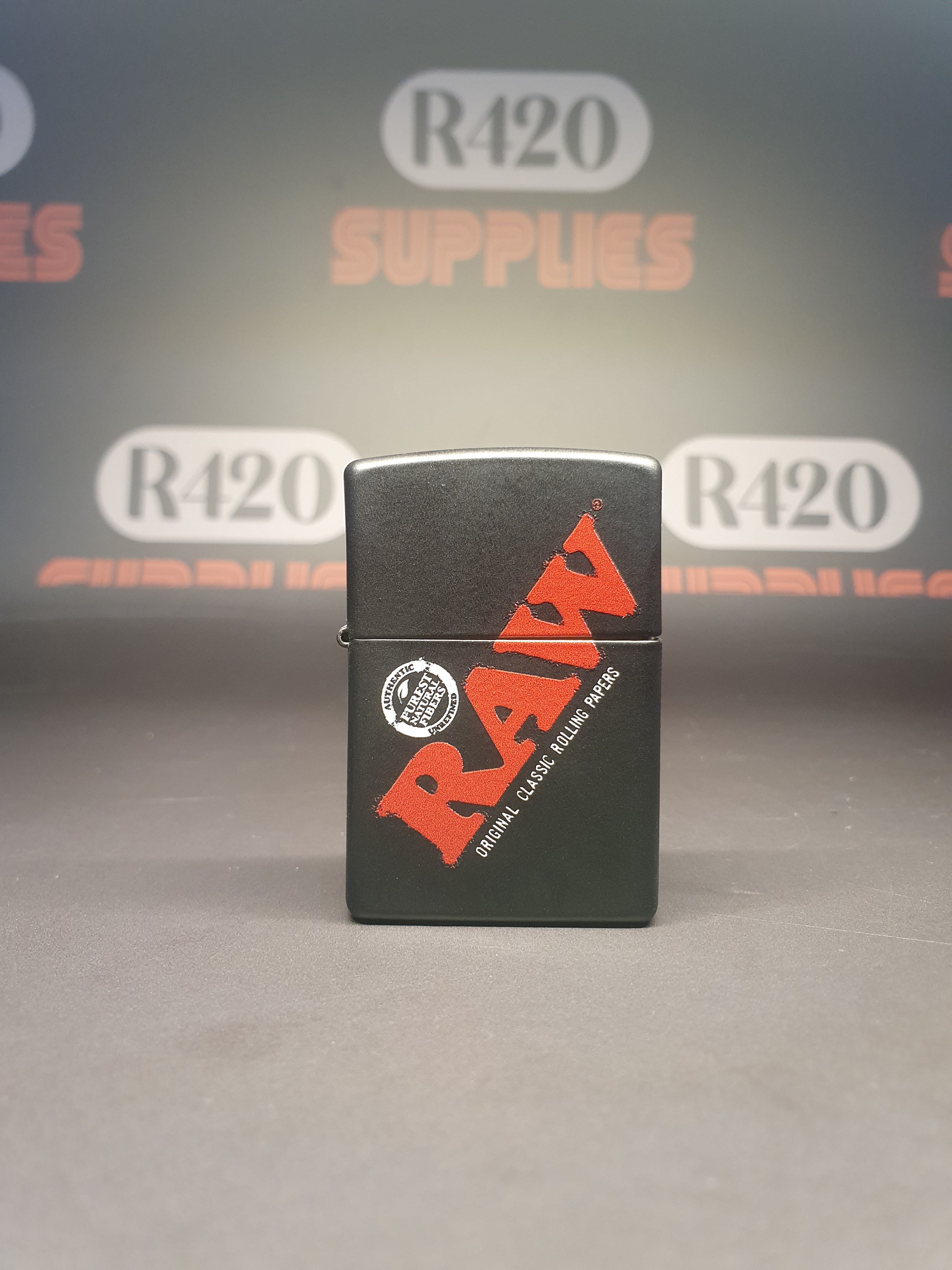 RAW Zippo Lighter - Black with Logo