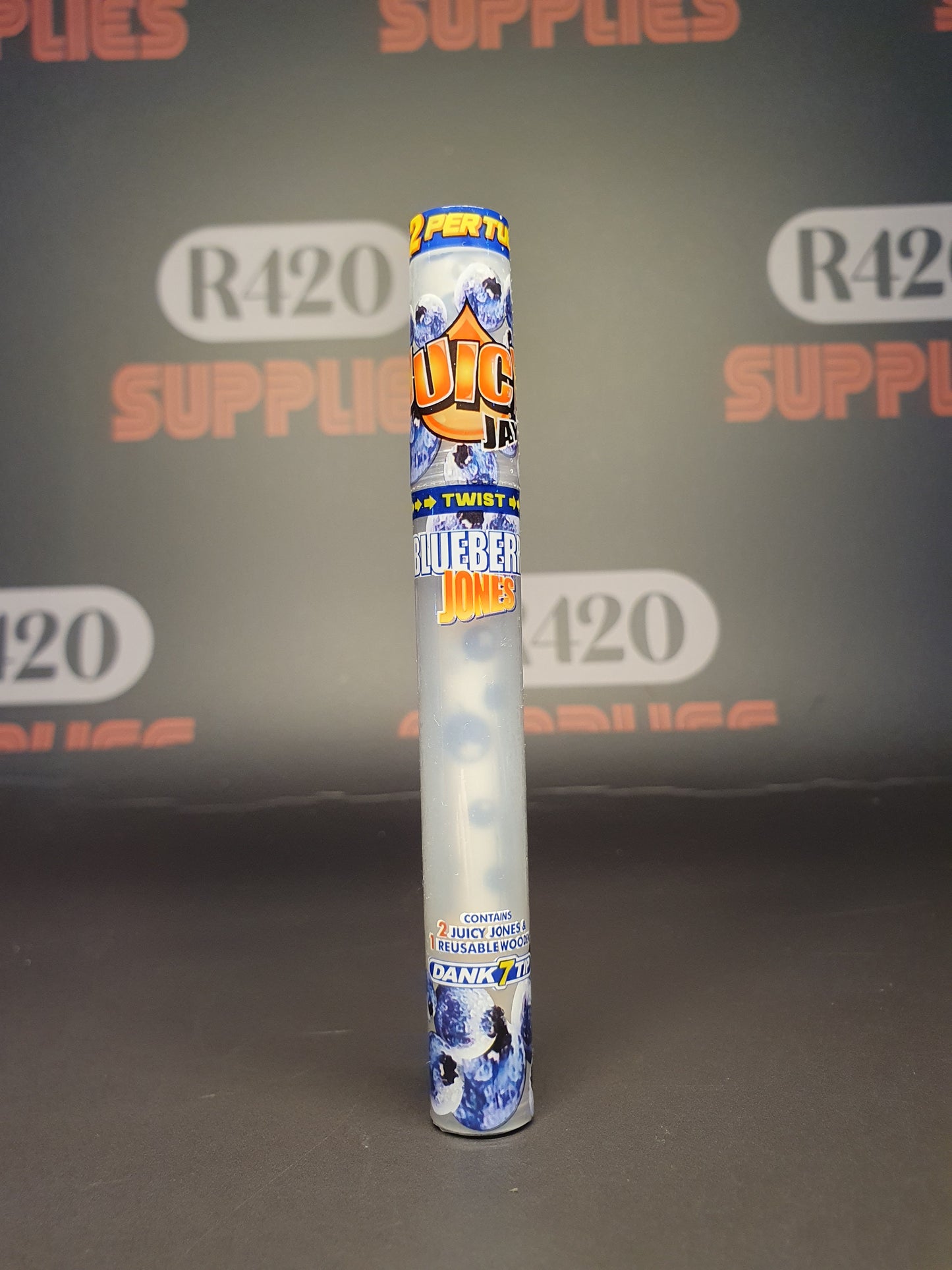 Juicy Jay's  Flavoured Cones - 2 Cones & 1 Reusable Wooden Tip - Blueberry