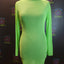 Neon Mesh Long Sleeve Mini Dress – UV Green