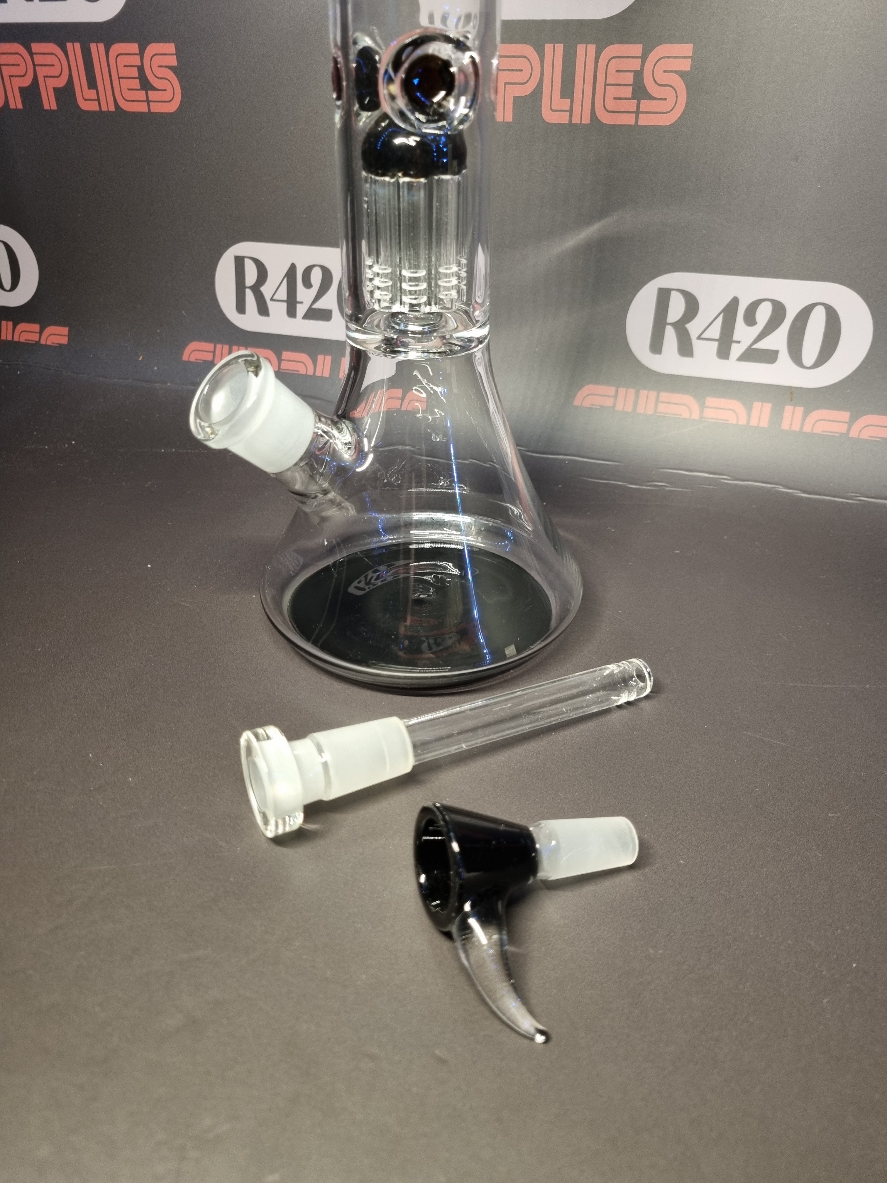 Grace Glass - Tree-Arm Percolator Beaker Bong - Black - H:27.5cm