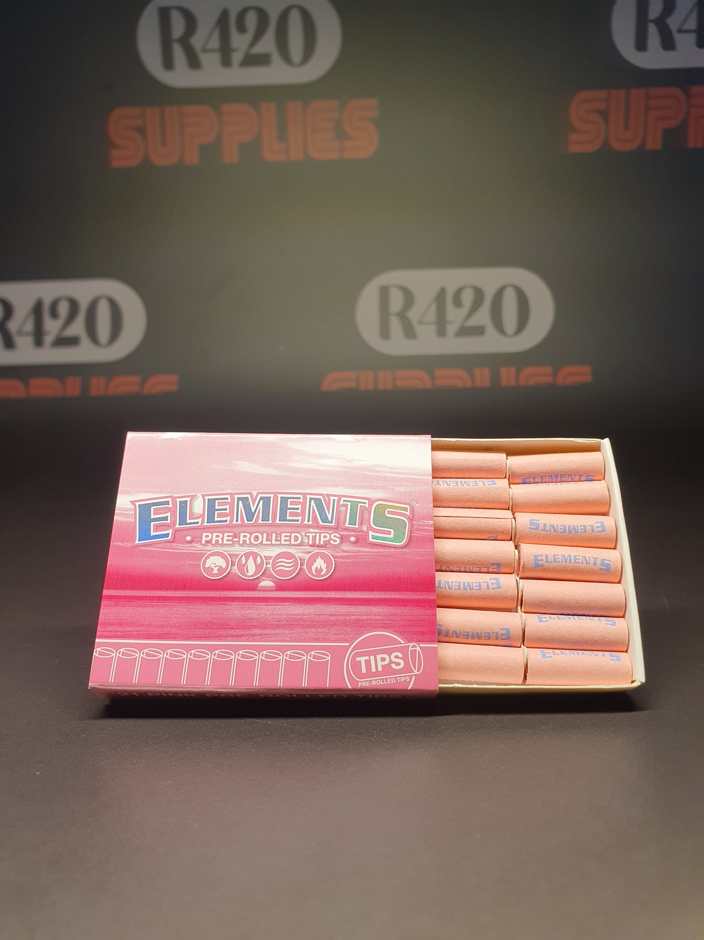 Elements Roze Voorgedraaide Tips - Schuifverpakking - 21 Tips