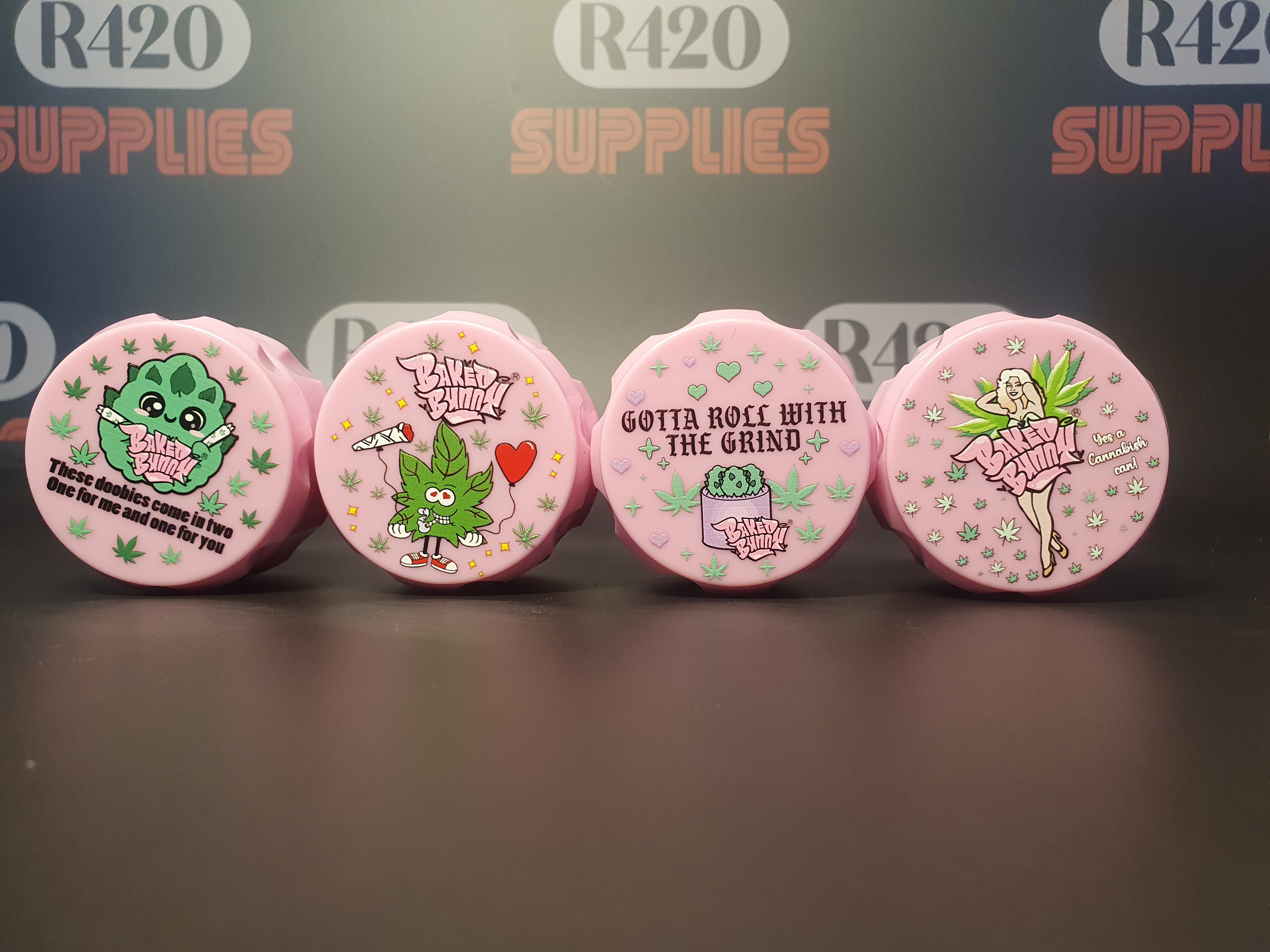 Pink Plastic 4 Piece Grinder - 60mm