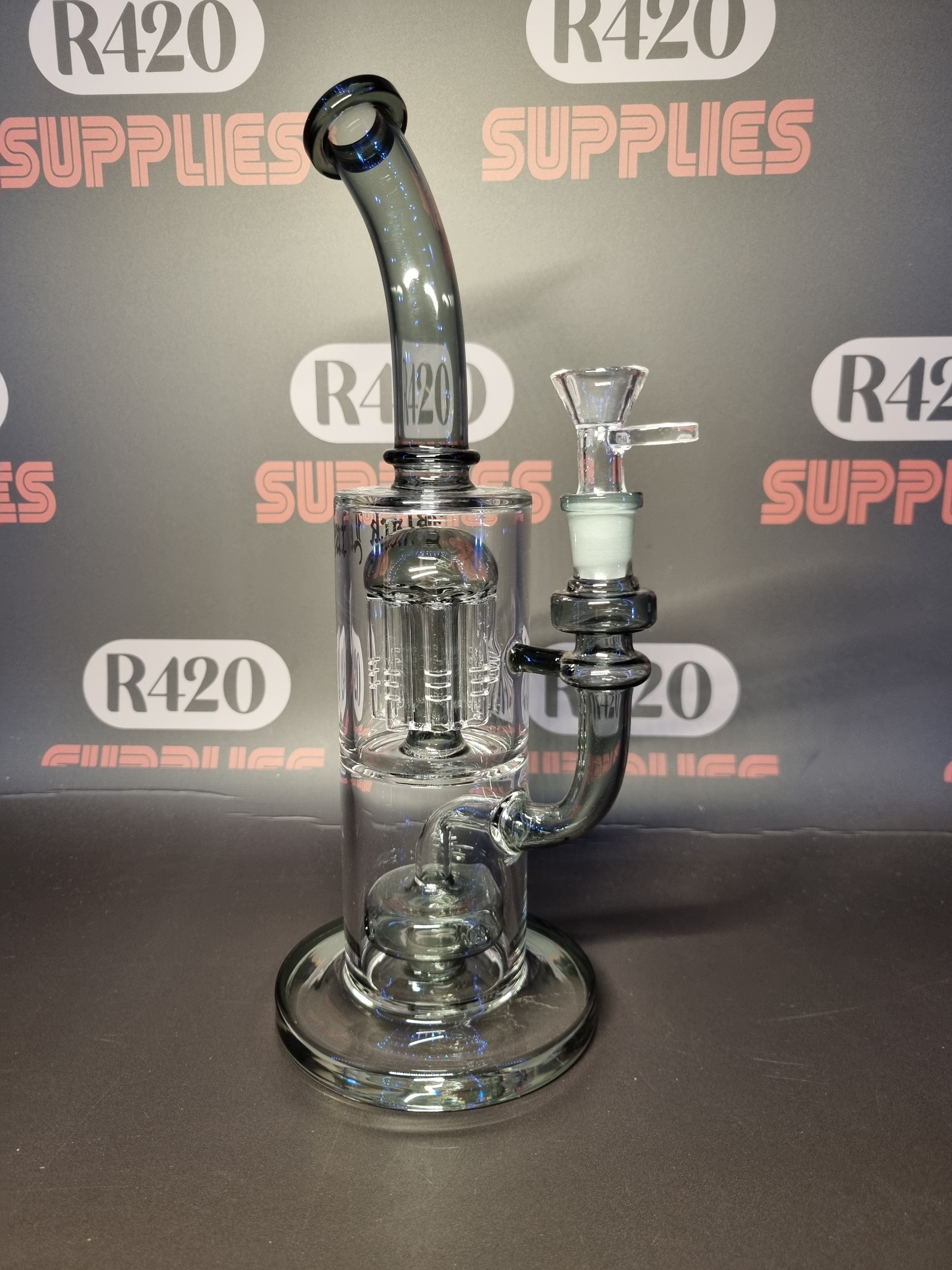 Black Leaf - Percolator Bong + Diffuser  - H285mm - Grey