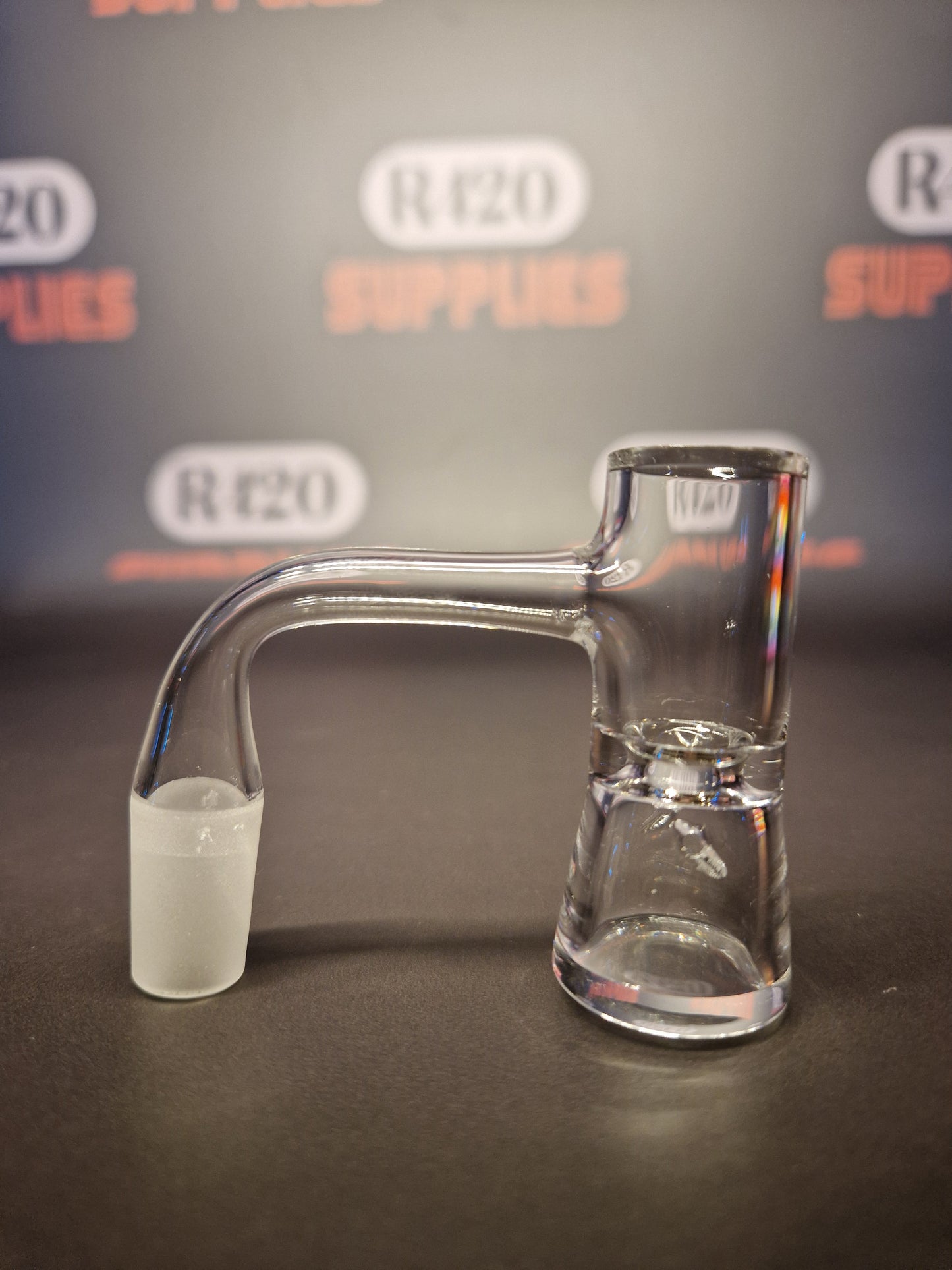 Quartz Banger - 14mm / 90° Male Fitting - Flat Bottom Bucket with Autospin