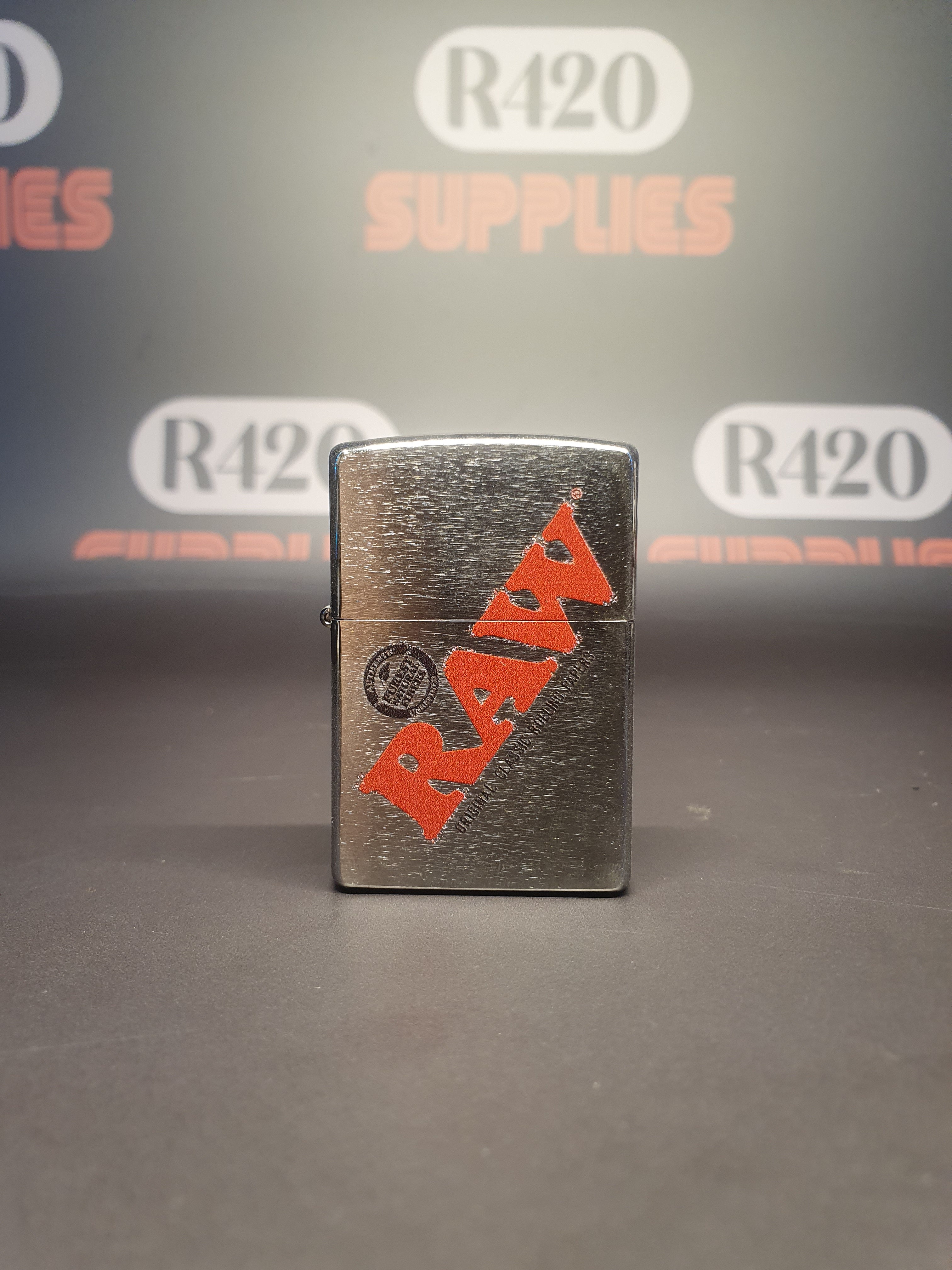 RAW Zippo Lighter - Silver with Logo