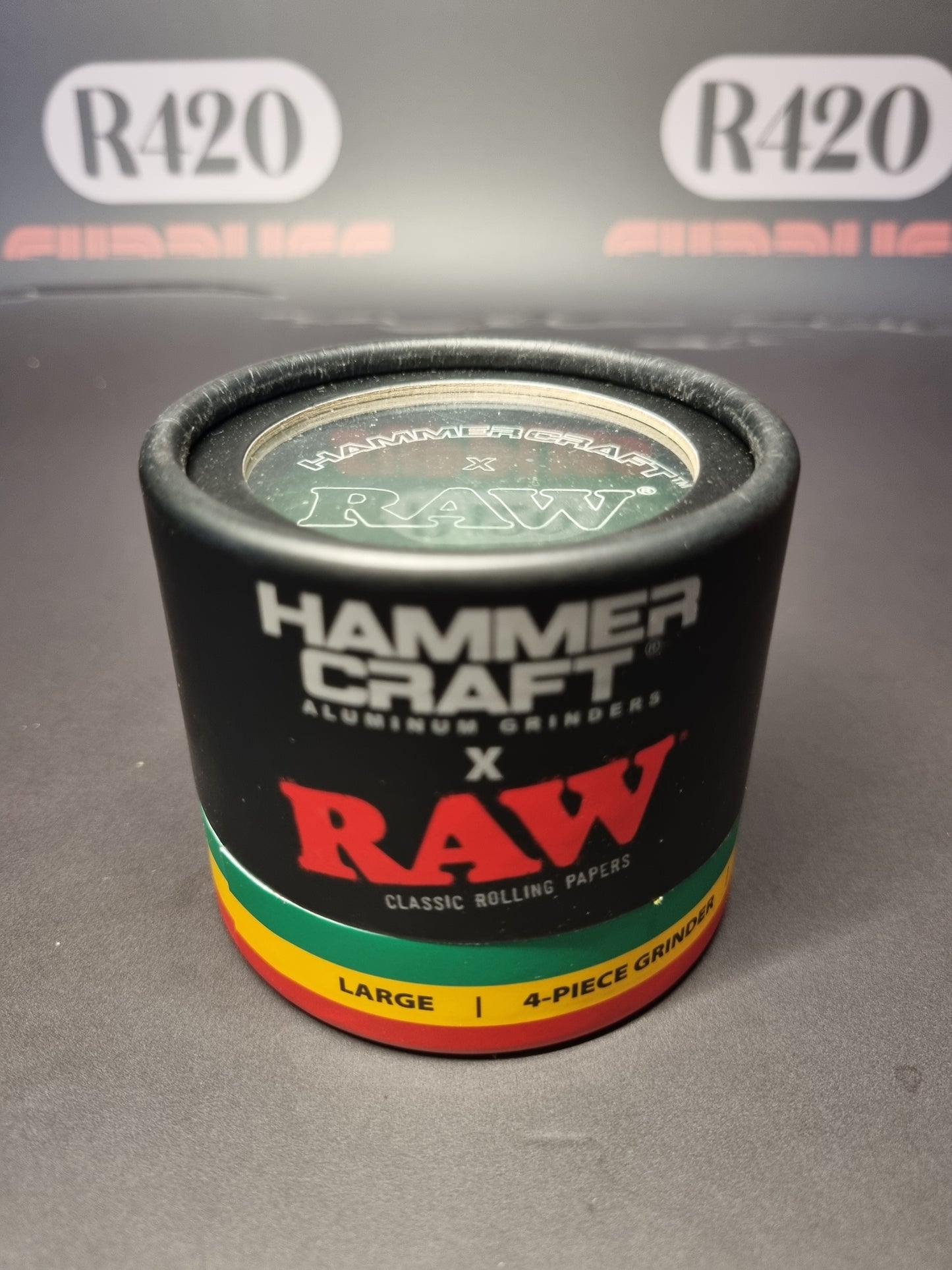 Hammercraft x RAW Aluminium  Grinder - 4 Piece  - Large 61mm - Rasta