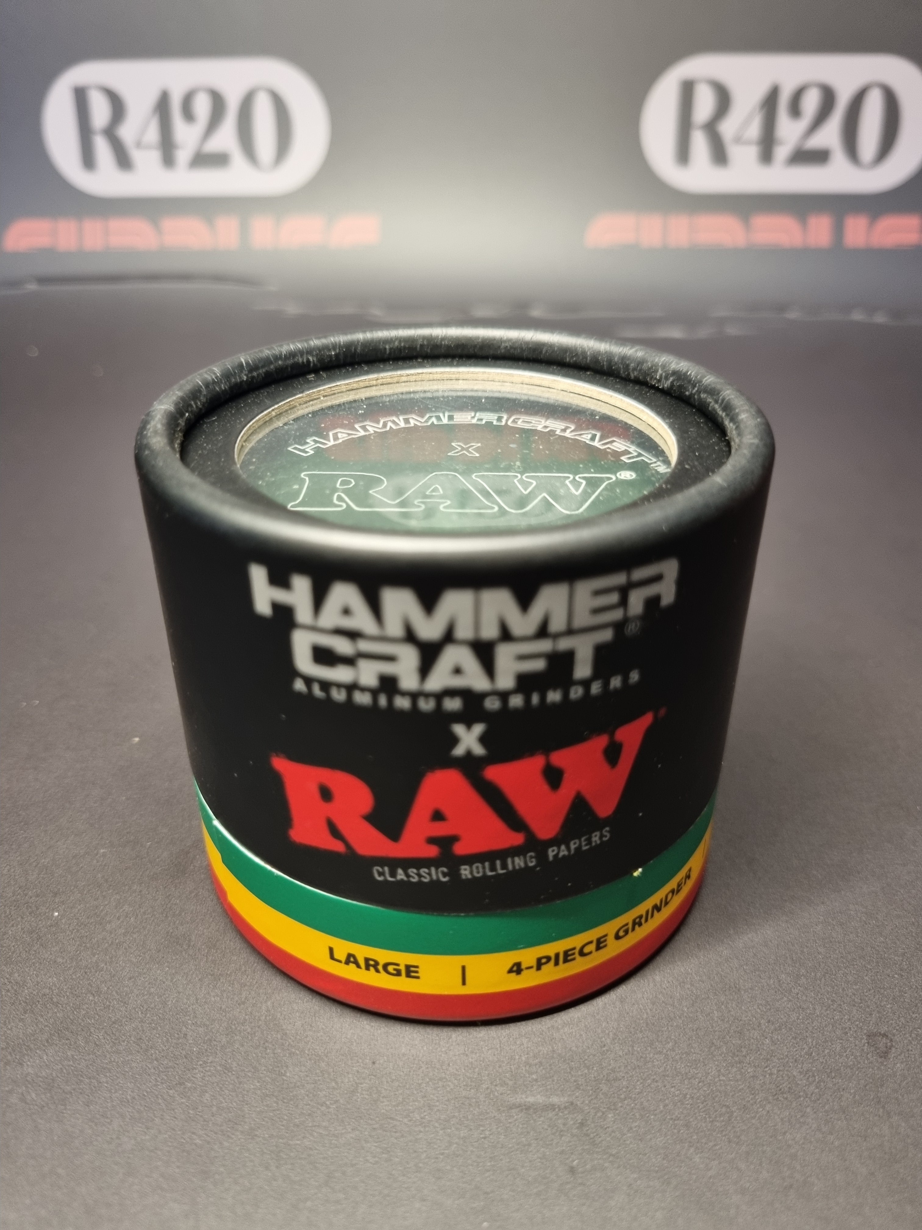 Hammercraft x RAW Aluminium  Grinder - 4 Piece  - Large 61mm - Rasta