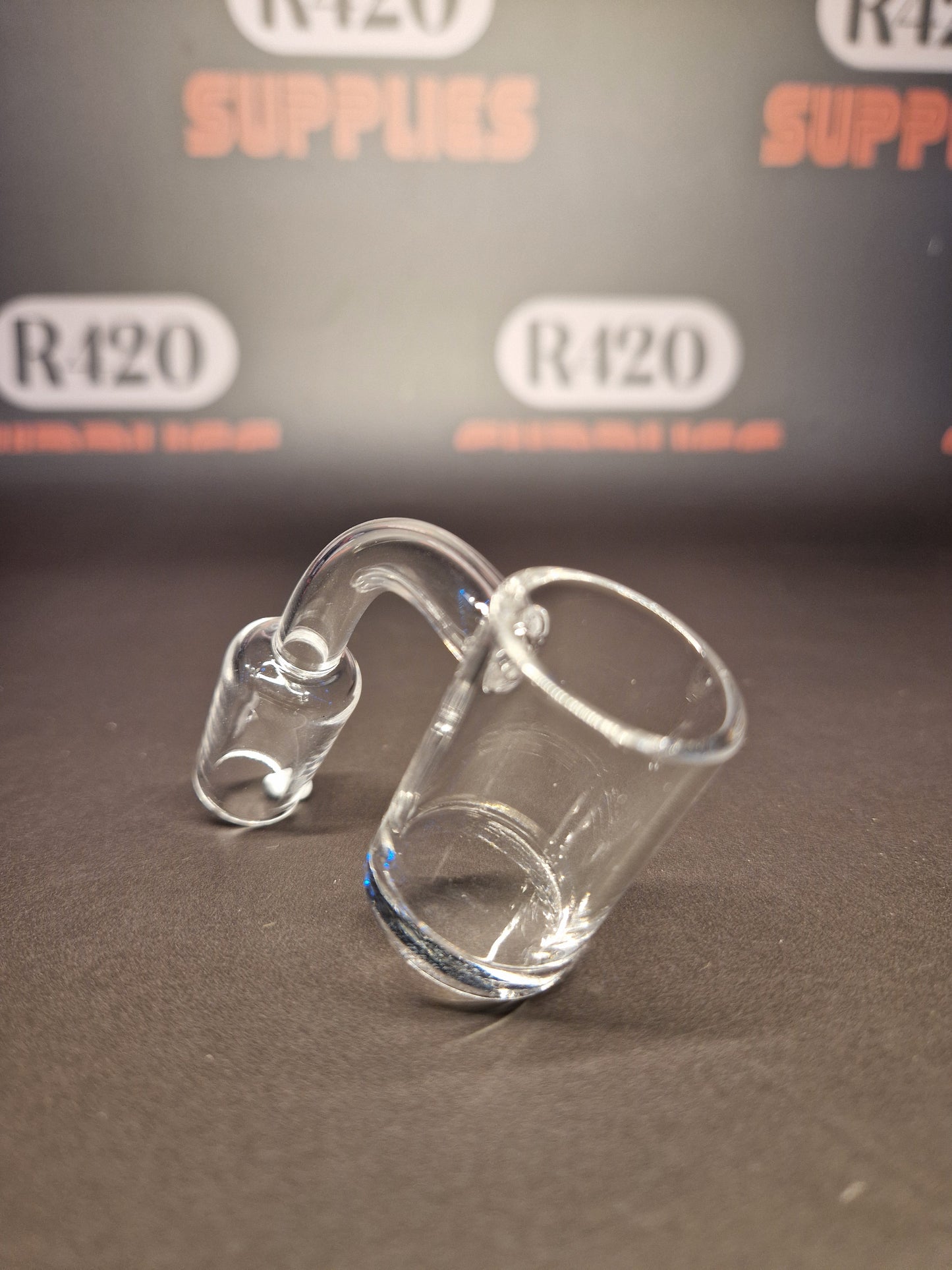Quartz Banger - 18mm / 90° Male Fitting - Flat Bottom Bucket - Clear
