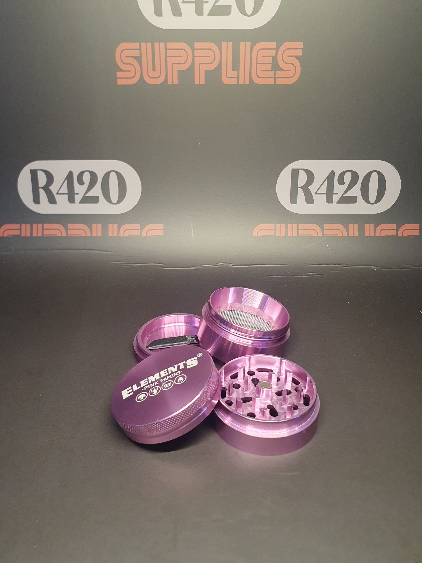 Elements Roze Aluminium Metalen Grinder - 4-Delig - Medium 55mm