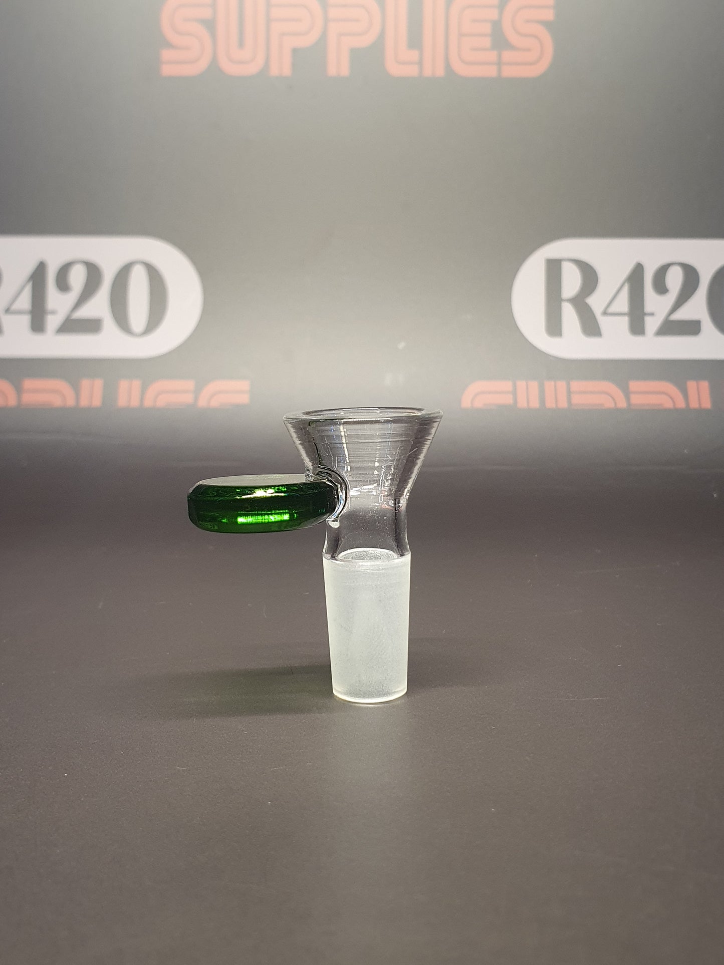 Glass Bowl - 14mm Male - Funnel Type with Coloured Pull Handle