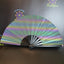 Holographic Reflective Clack Fan – 33cm | Premium Bamboo Rave Fan for Festivals & Parties