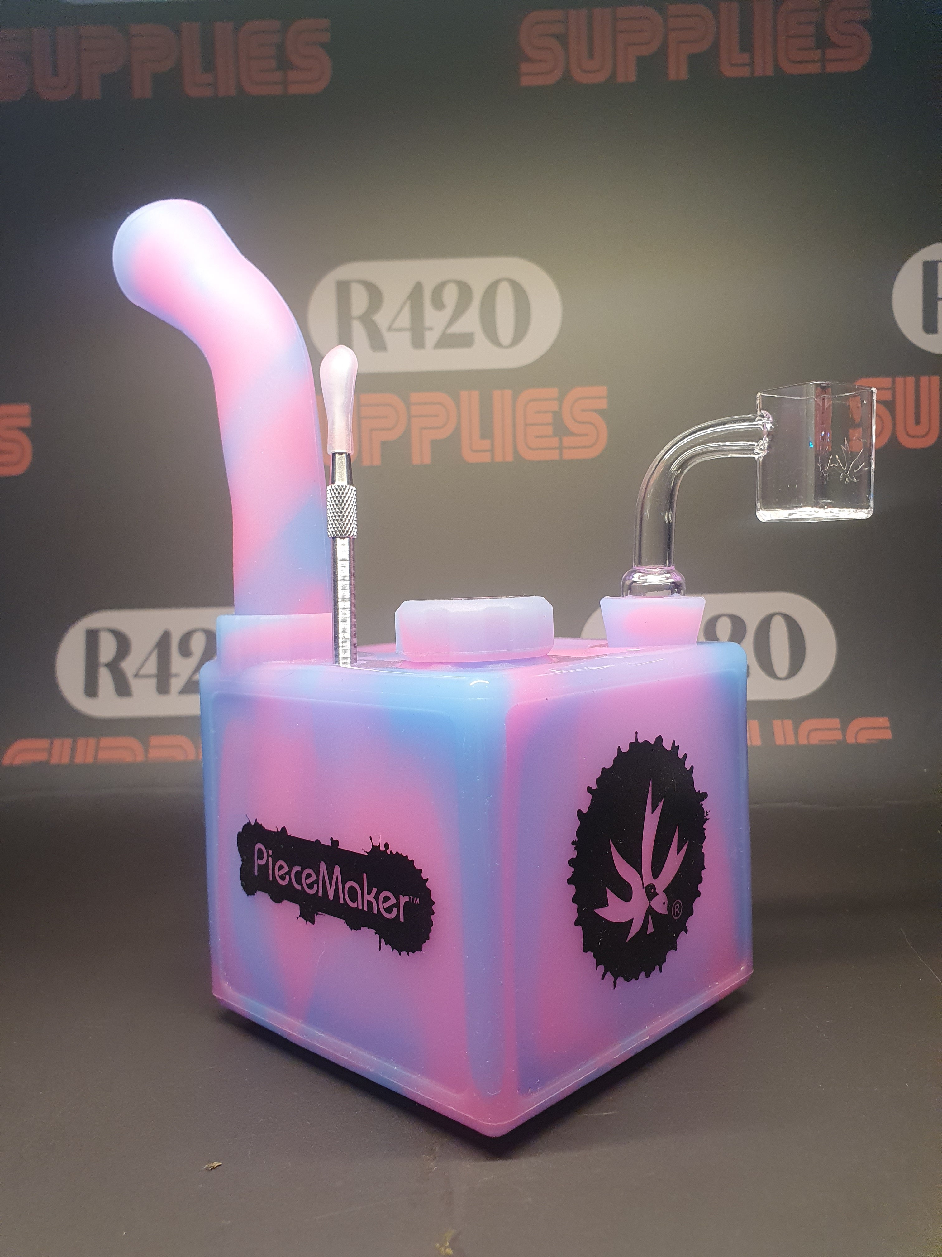 PieceMaker "Kube" Kotton Kandy Silicone Dab Rig / Bong - 19cm (Ø23mm)