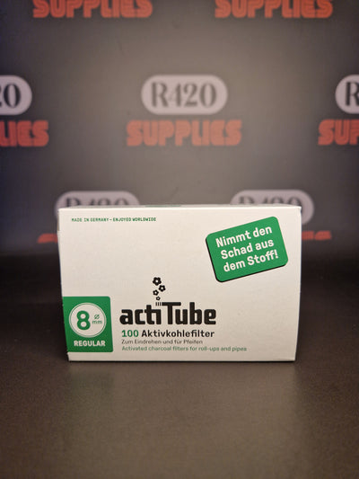 actiTube Charcoal Filters - 100 Pack - 8mm Regular