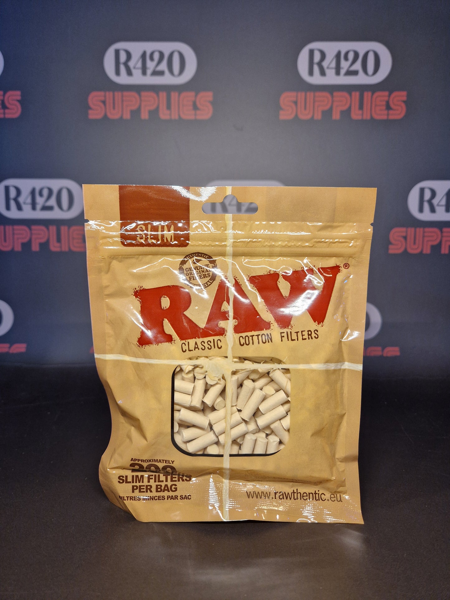 RAW Slim Cotton Filters - 6x15mm - 200 Pack