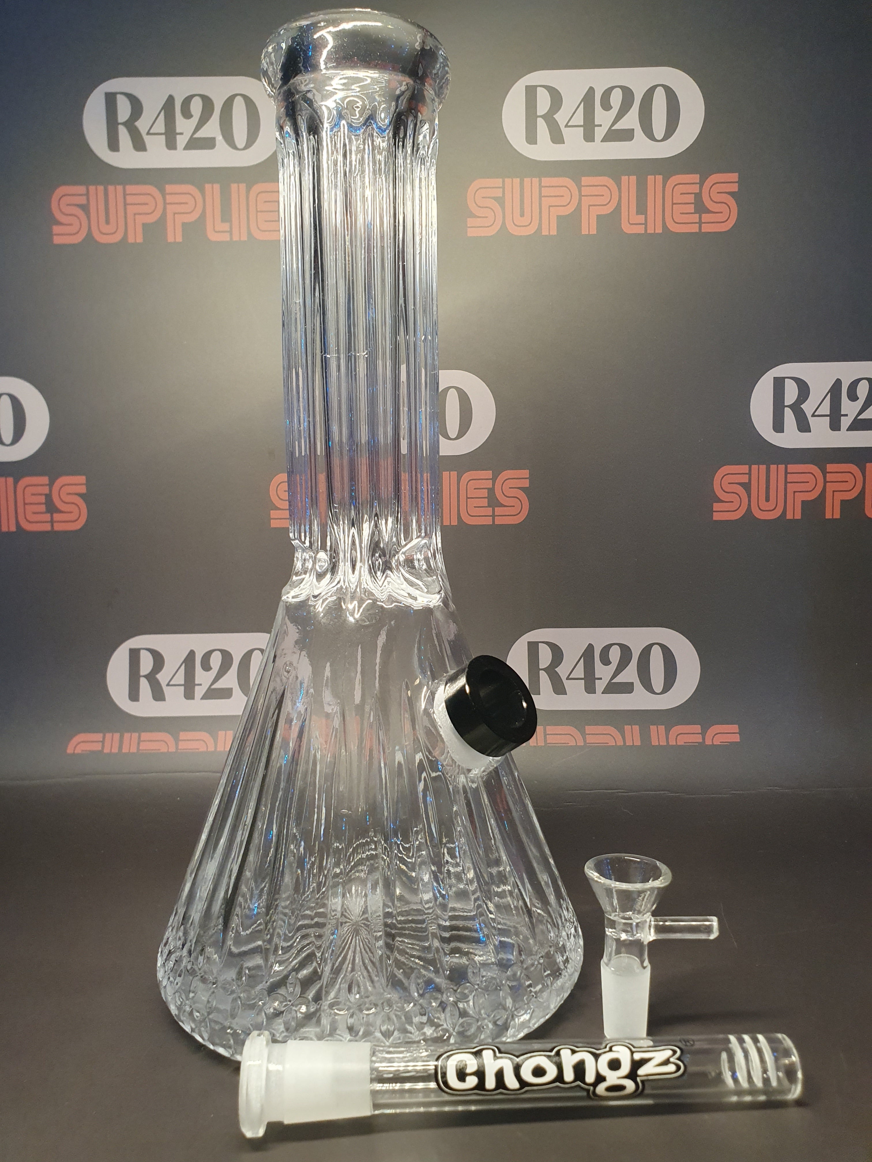 Chongz Cut Glass Beaker Bong - Large 30cm