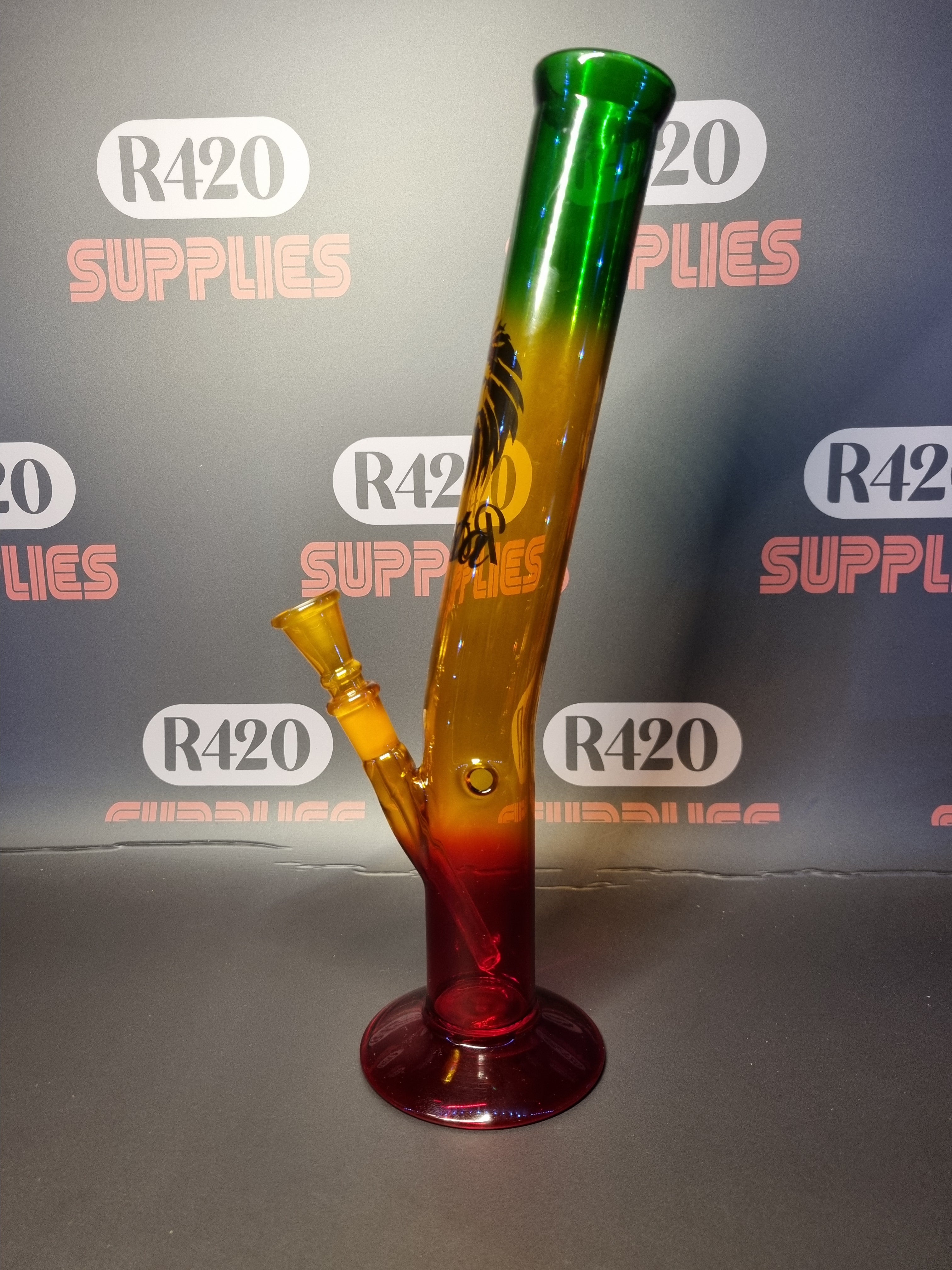 Rasta Glass Bong - H: 33cm