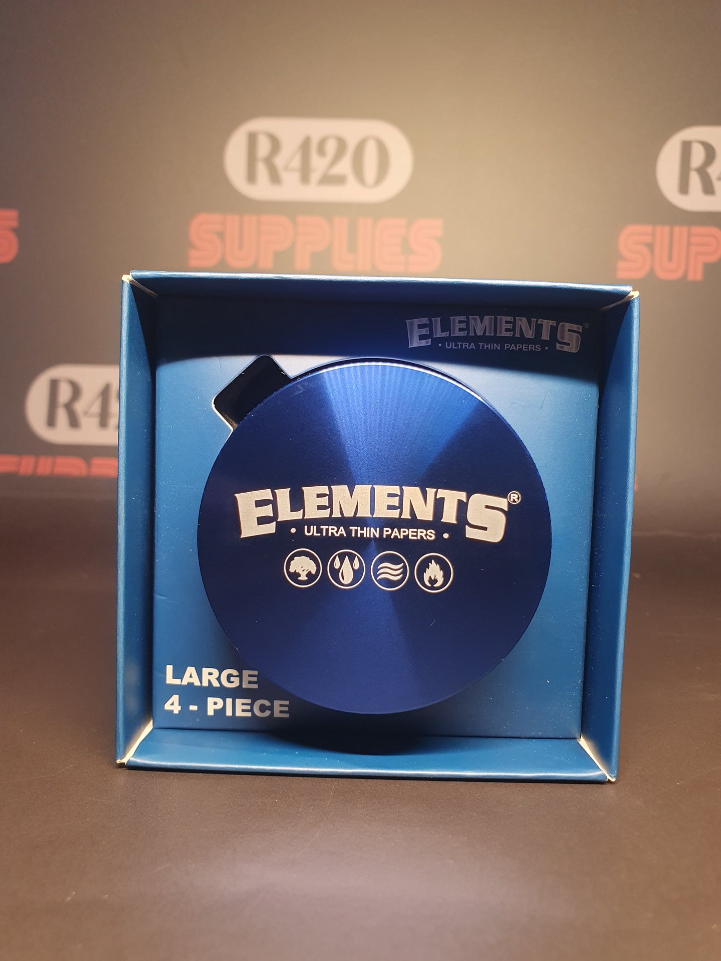 Elements Aluminum Metal Grinder - 4 Part - Large 62mm - Blue