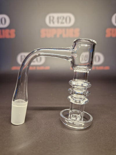 Quartz Slurper- 14mm / 90° Male Fitting - Tall & Ribbed - Clear
