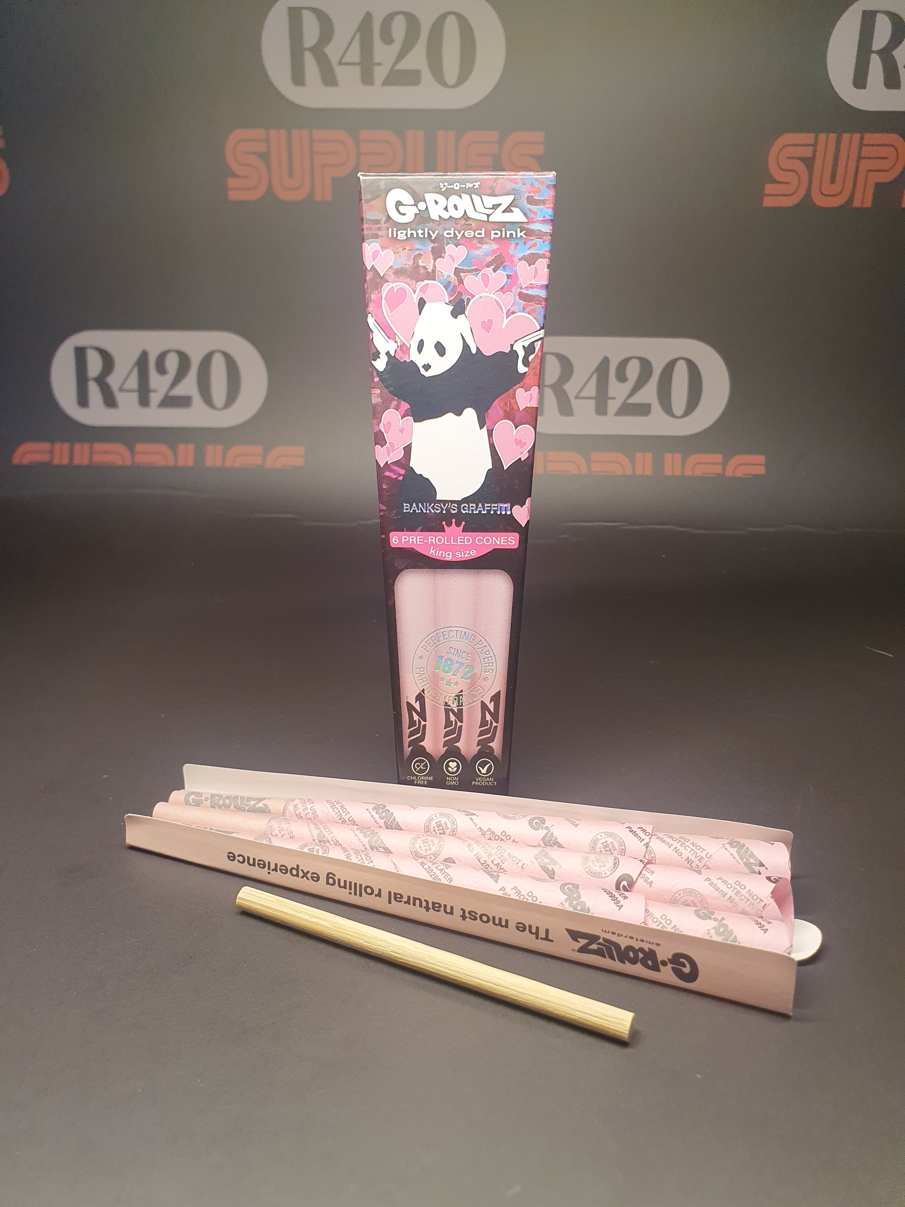 G-Rollz - Banksy -  Kingsize Pink Cones - 6 Pk