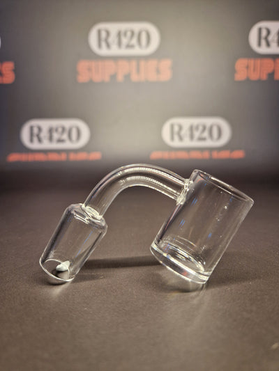 Quartz Banger - 18mm / 90° Male Fitting - Flat Bottom Bucket - Clear