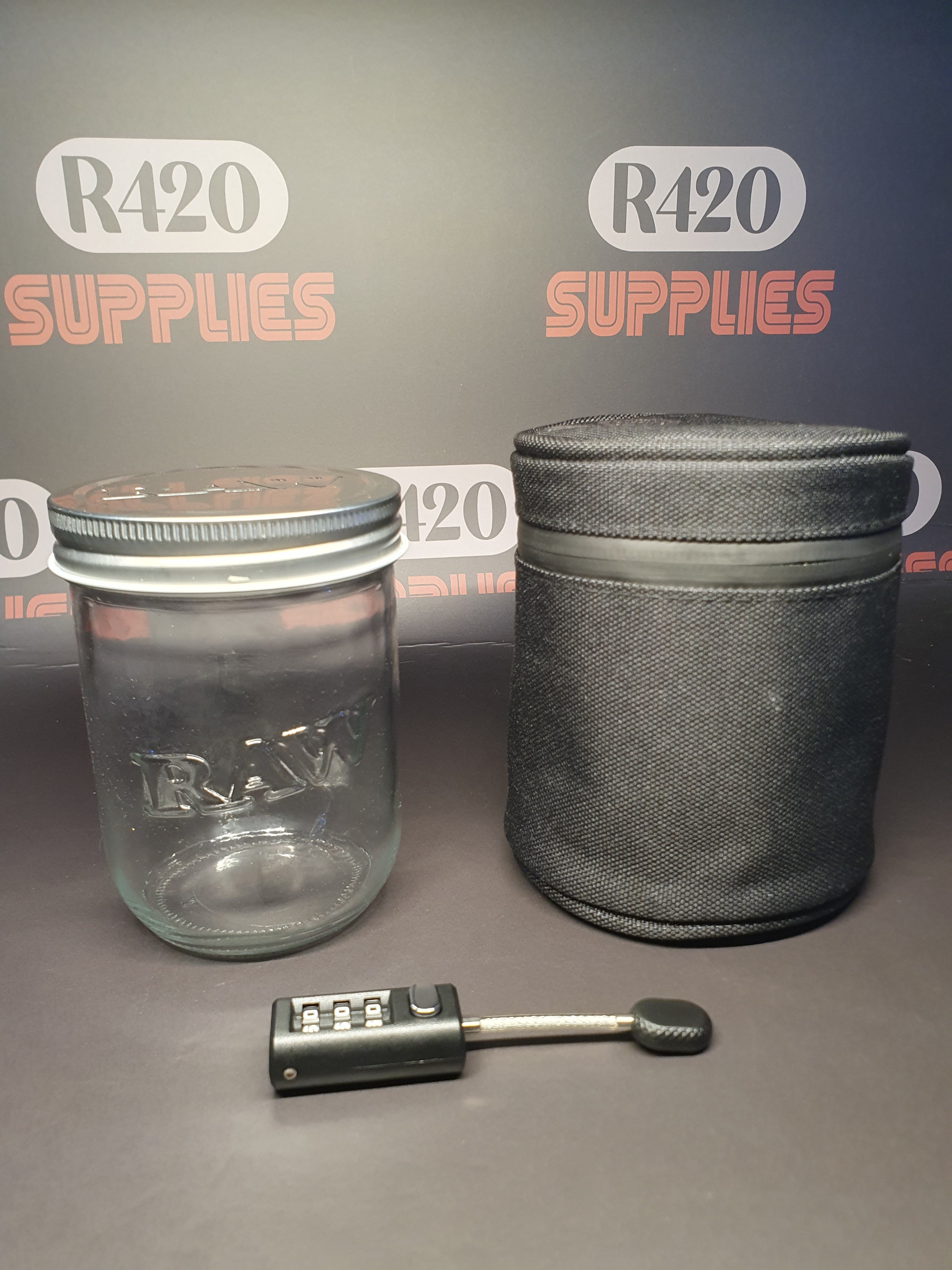 RAW Smell Proof Cosy and Mason Jar - Large 16oz