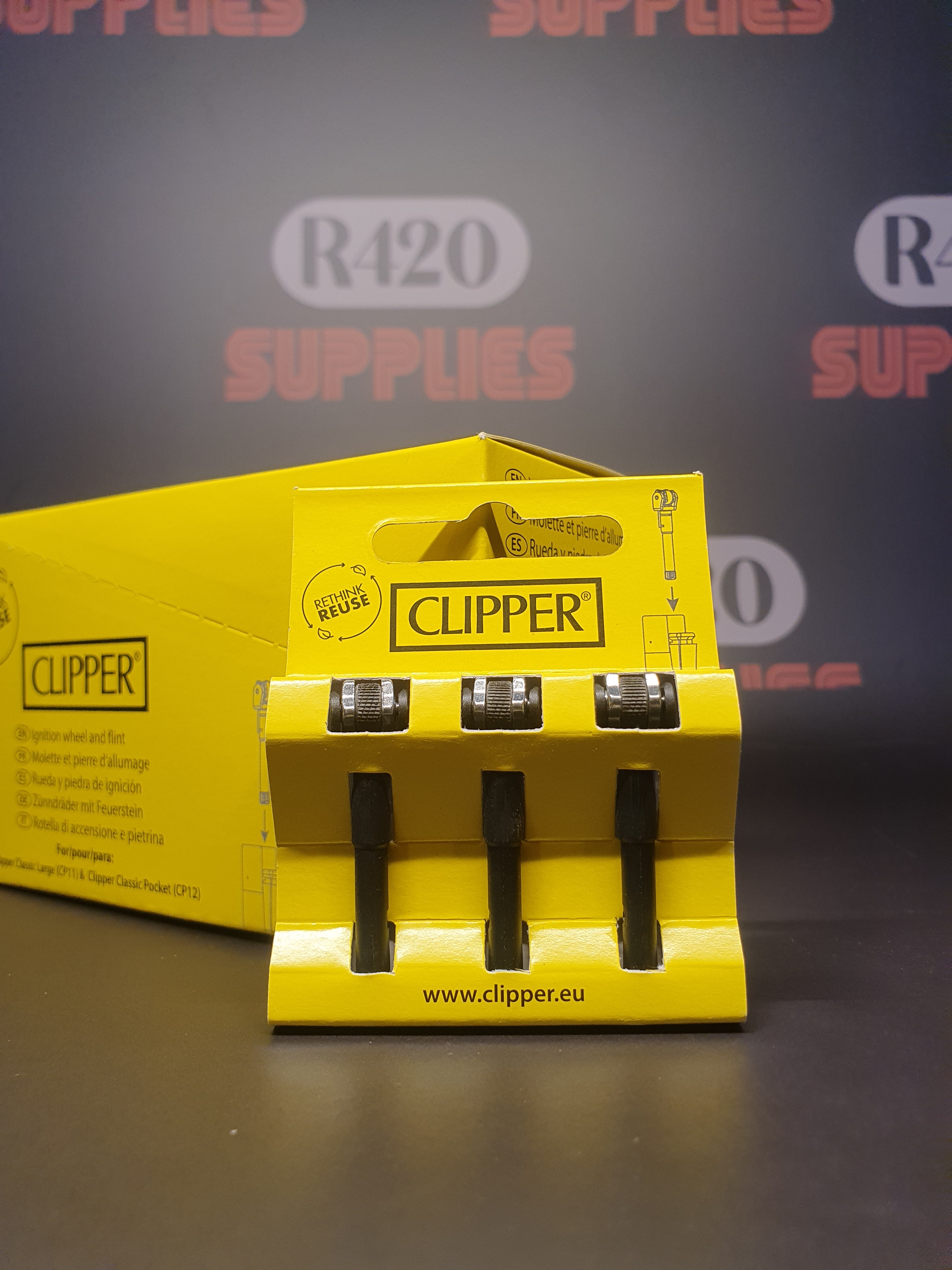 Clipper Lighter Flints  - 3 Pack Complete Wheels