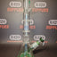 Grace Glass - Triple Tree Beaker Bong - Green - H: 35cm