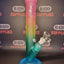 Black Leaf Tower Style Bong - Rainbow Coloured - H: 36cm