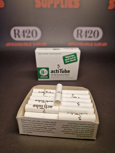 actiTube Charcoal Filters - 40 Pack - 8mm Regular