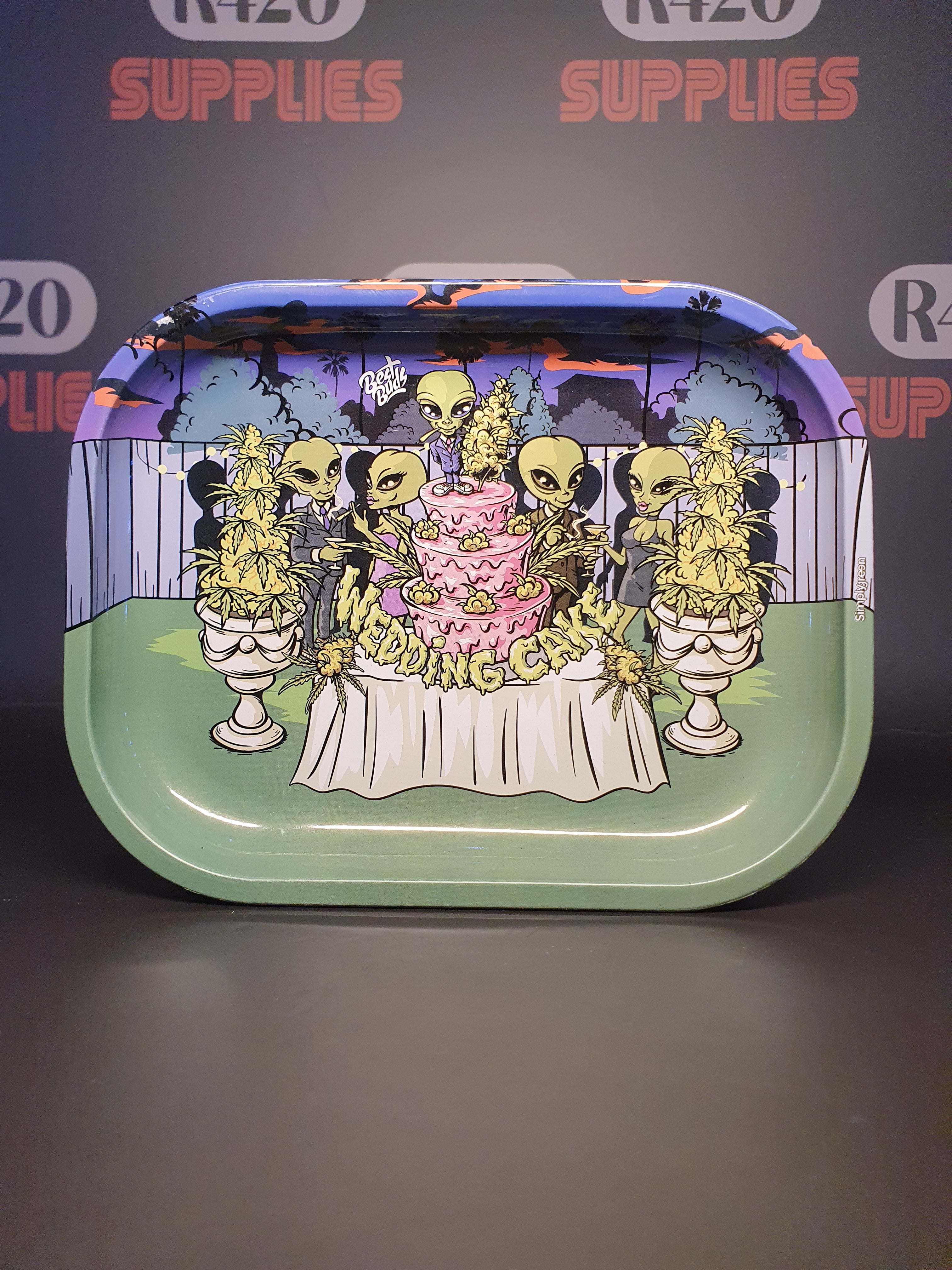 Metal Tin with Rolling Tray Lid - 180x140mm - Wedding Cake