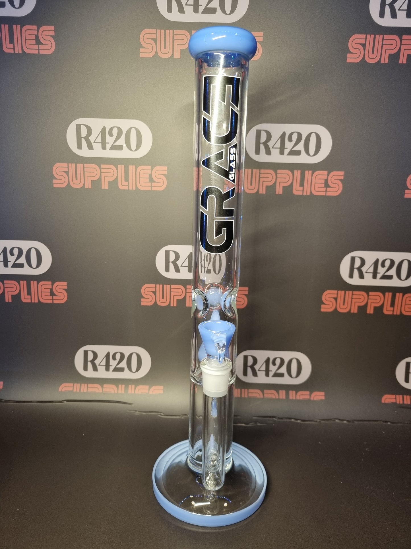 Grace Glass - Blue Barrel Bong H:41cm - 5mm Thick