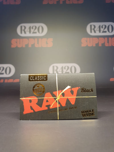 Raw Black Single Wide - Double Window - 100 Leaves