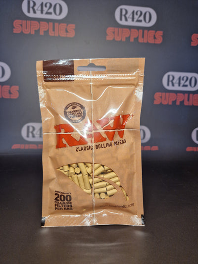 RAW Slim Cellulose Filters - 6mm - 200 Pack