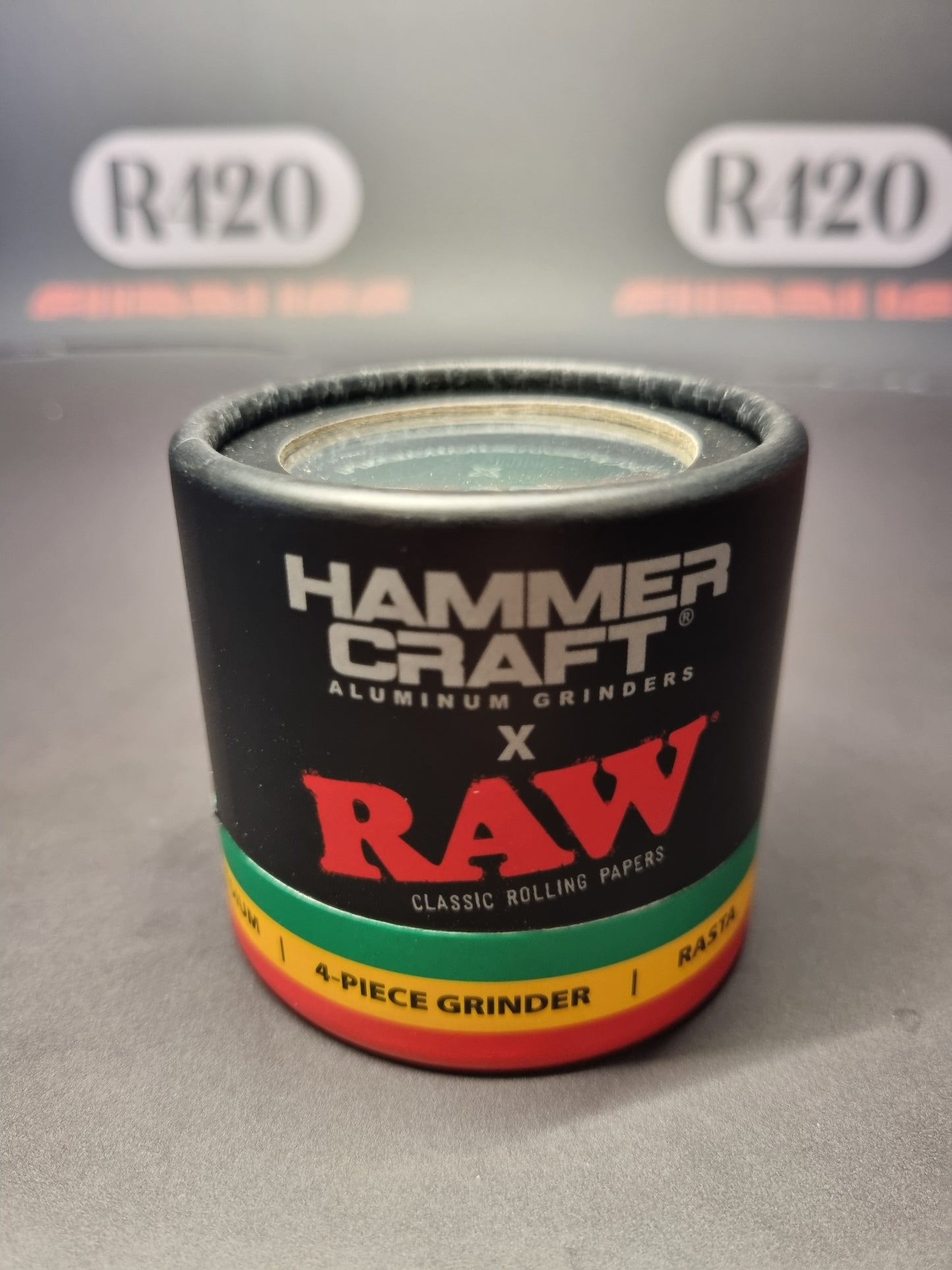 Hammercraft x RAW Aluminium  Grinder - 4 Piece  - Medium 55mm - Rasta